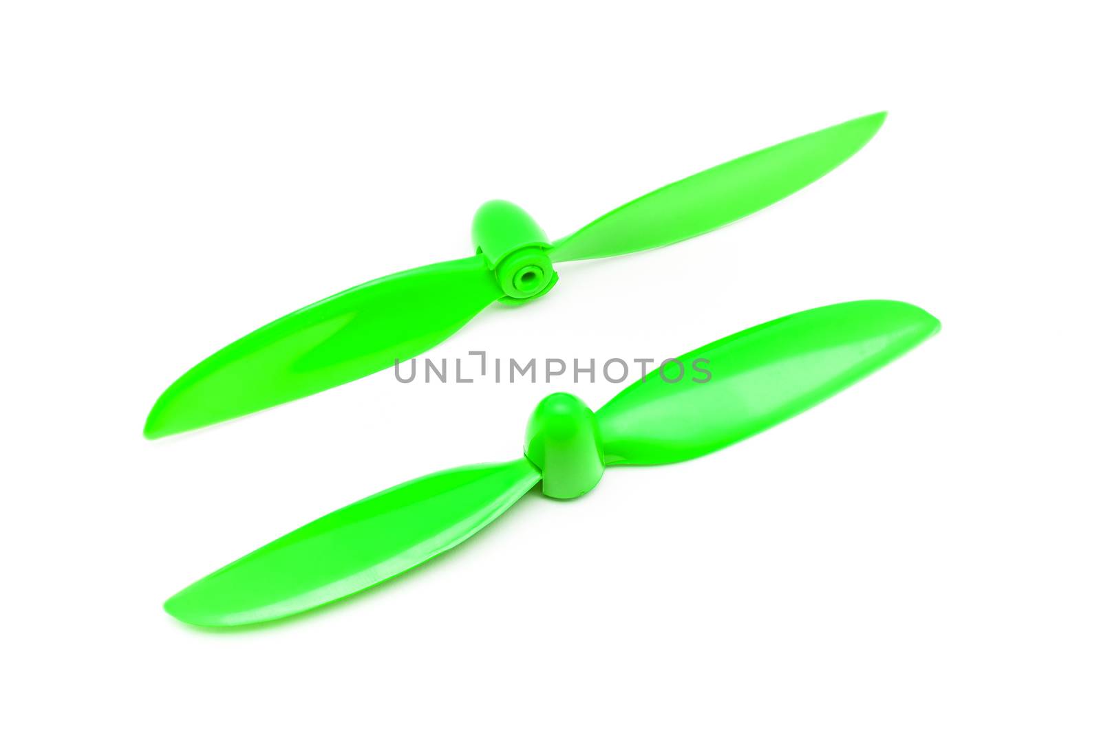 Pair of Green Propellers for Radio Controlled Model Aircraft.