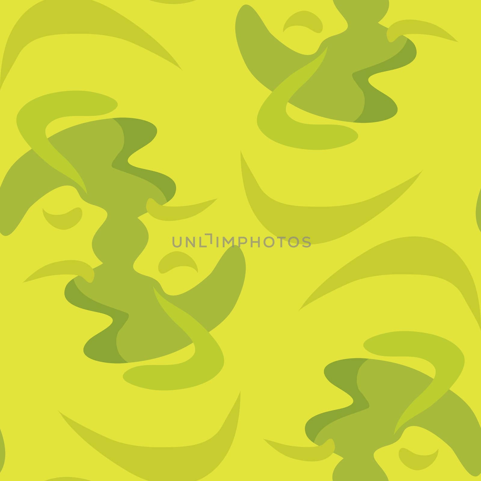 Abstract swirling green shapes in seamless background