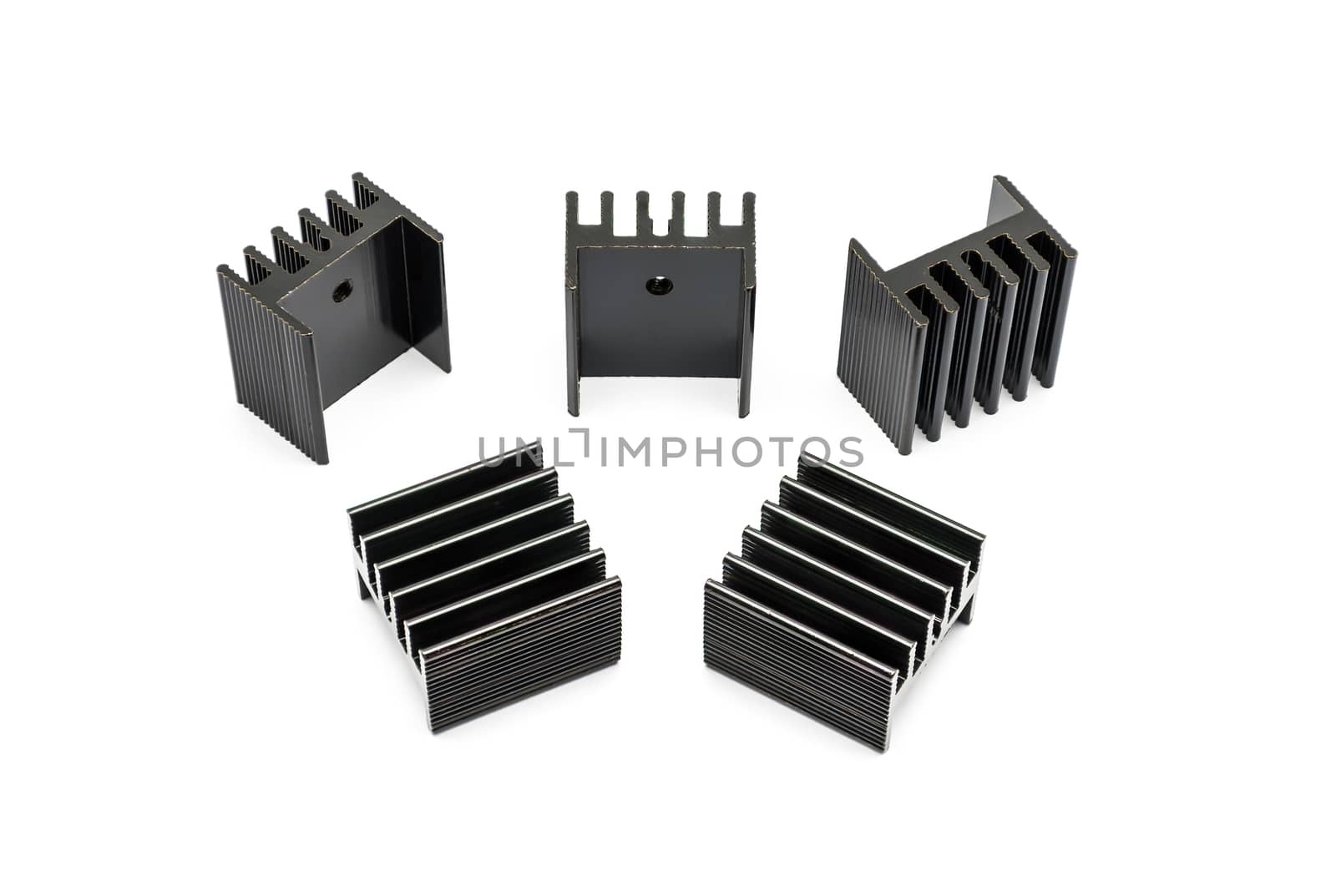 Black Aluminium heat sinks.