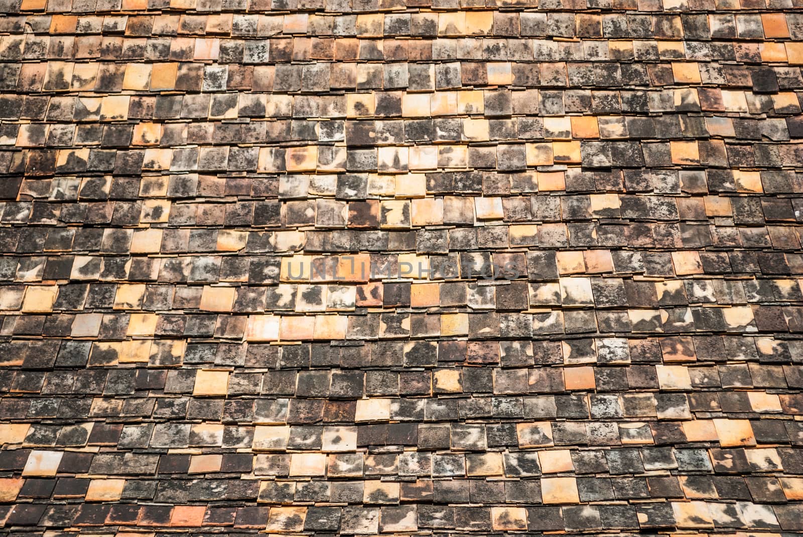 Northern Thai Brick Roof Background/ Texture.