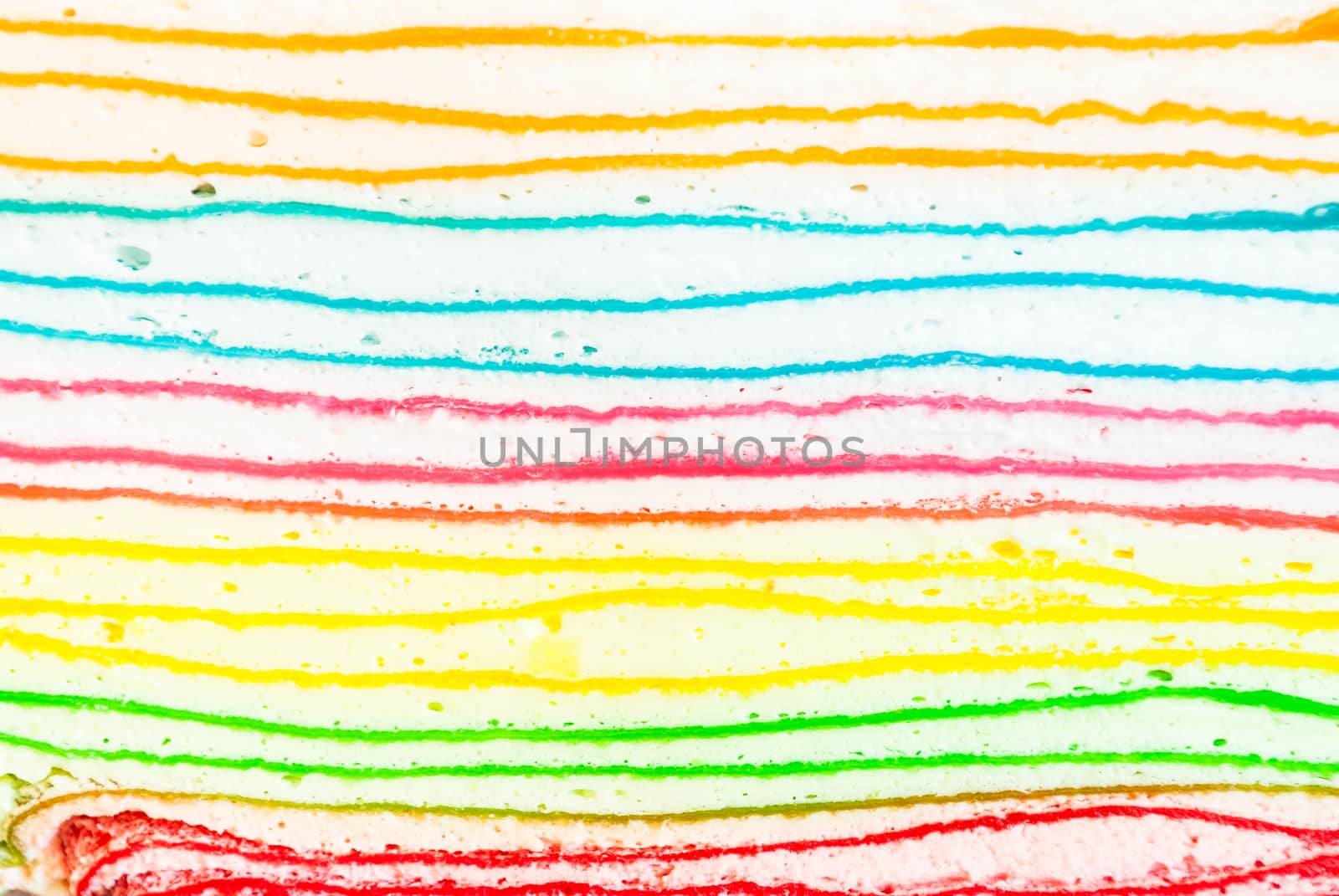 Sectional of Colorful Crepe Cake, Background/ Texture.