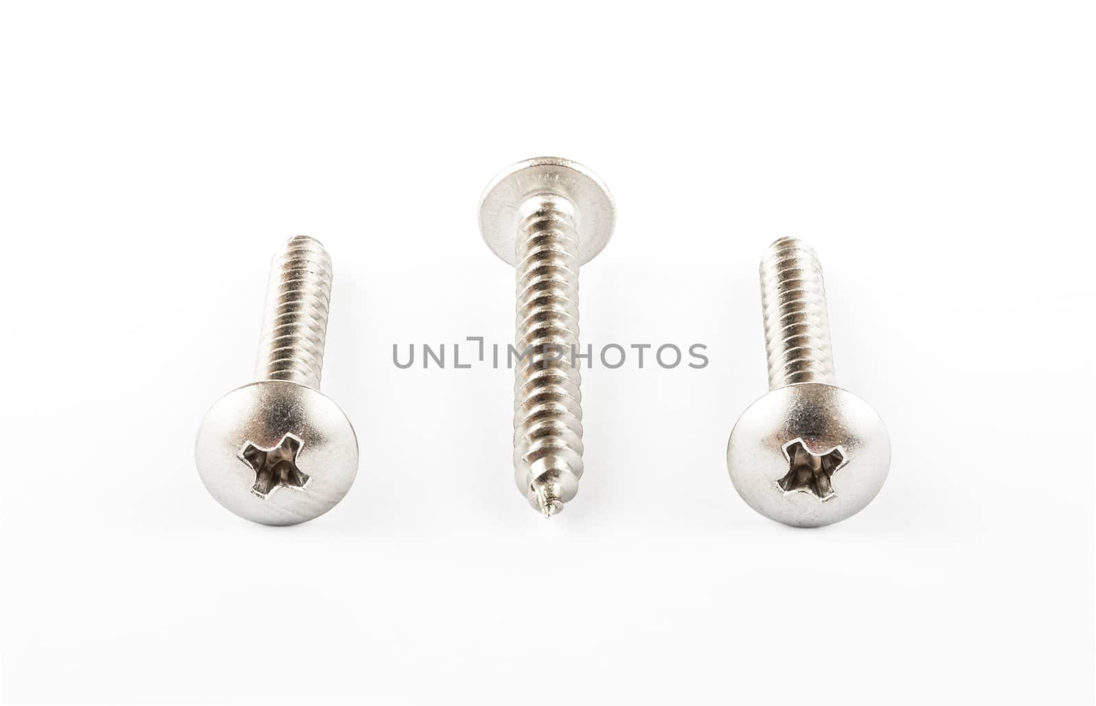 Stainless Steel Screws, Isolated.