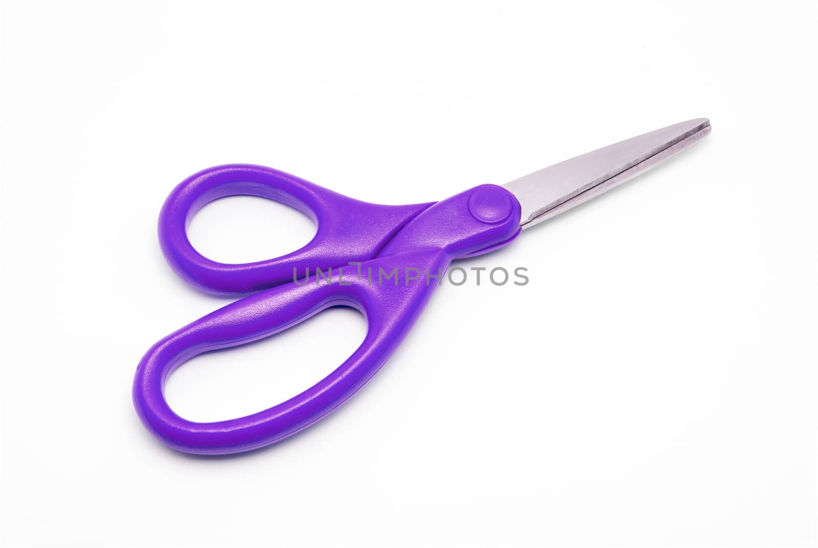 Purple Plastic and Stainless Steel Scissors.