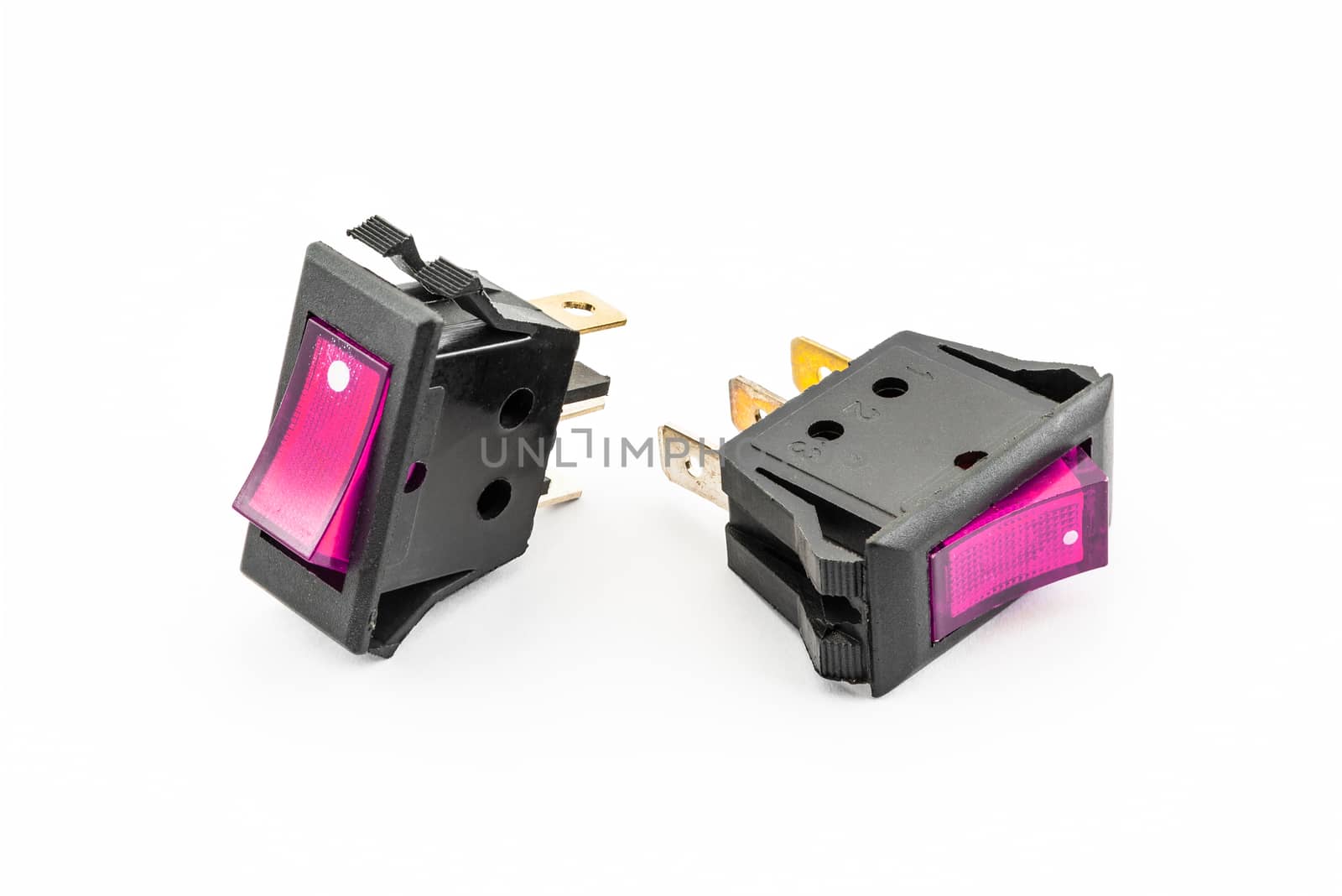 Magenta Rocker Switches with Light.