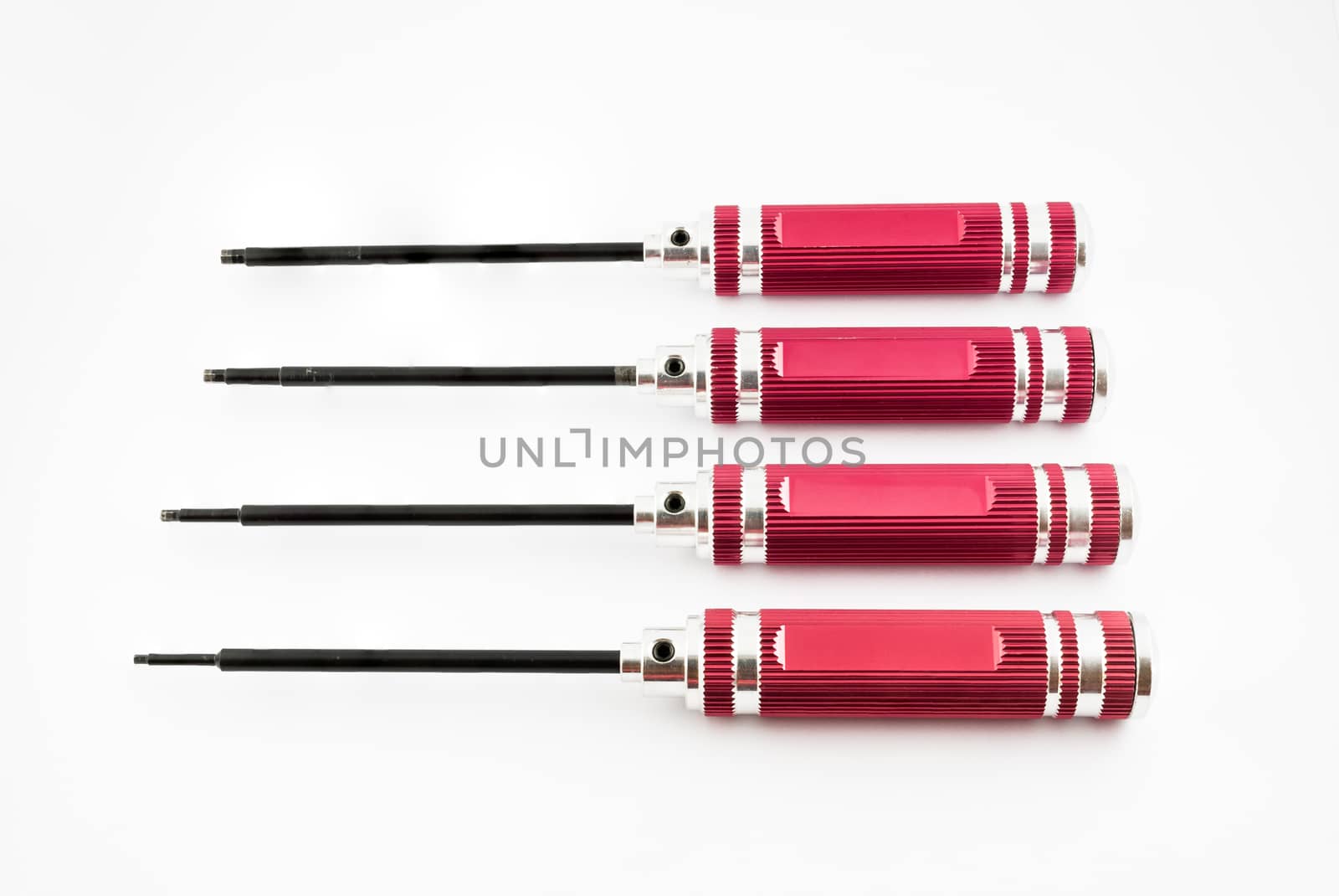 Set of Red Aluminium Hex-Head Screw Drivers by noneam
