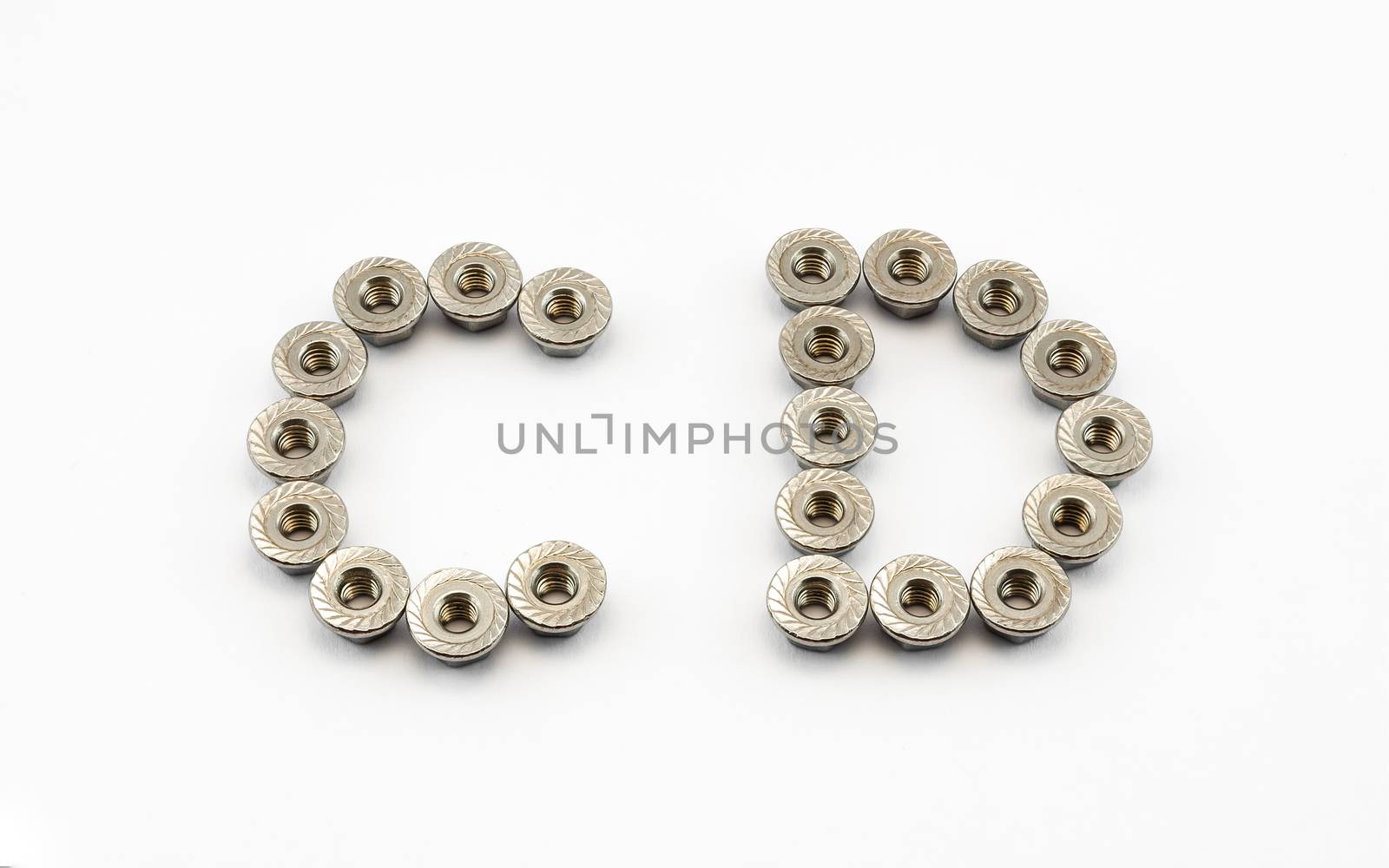 C and D Alphabet, Created by Stainless Steel Hex Flange Nuts by noneam