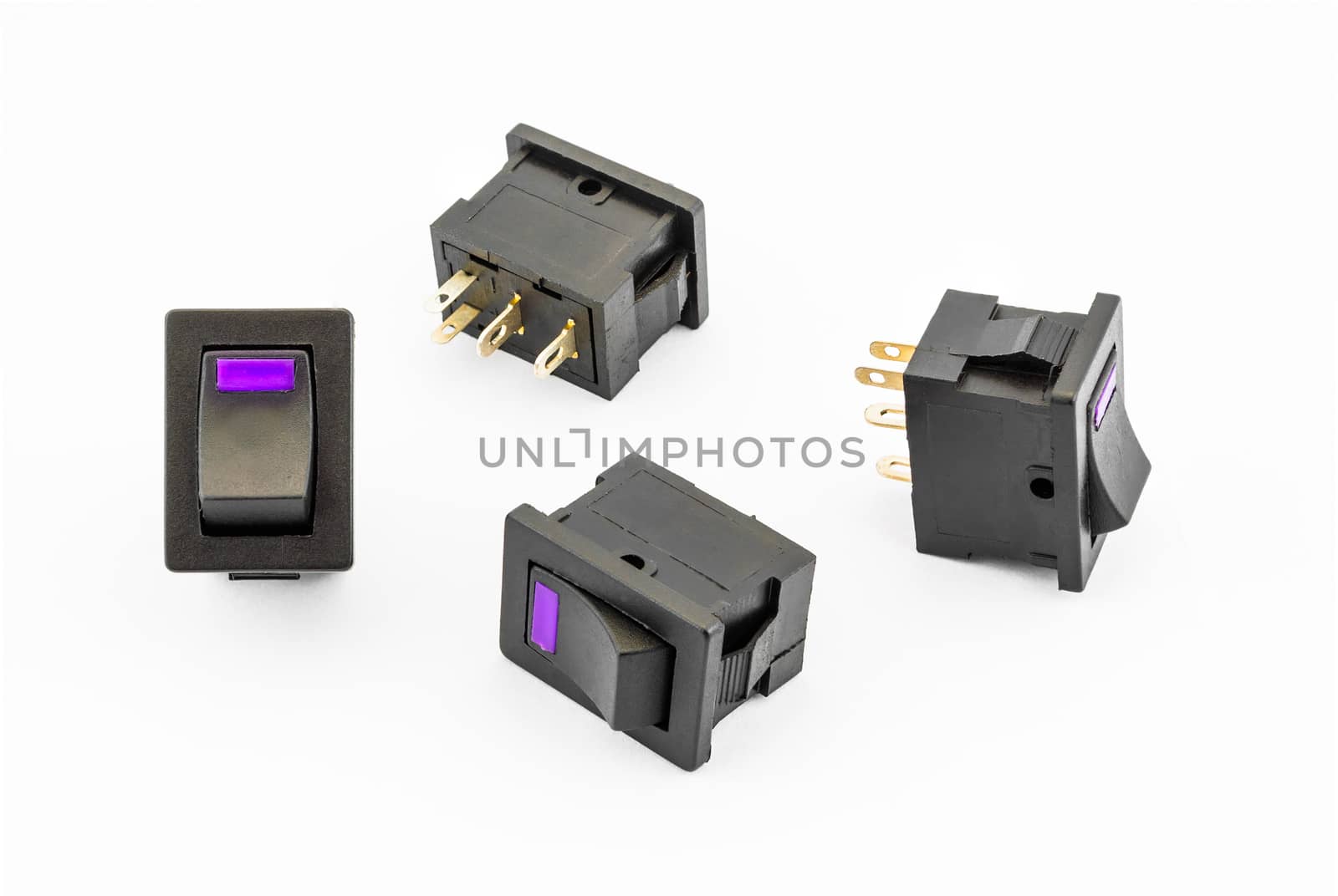 Purple Rocker Switches with Build-in LED by noneam