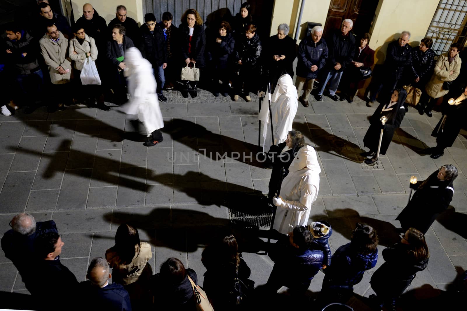 Iglesias, Sardinia - April 18, 2014: Iglesias Easter; Holy Week in 
Iglesias. It is celebrated every year, between the end of March and April.
Period celebrated from Palm Sunday to Holy Saturday before Easter.
In procession: "Sisters of the Blessed Sacrament."
Characterised by an unmistakable Iberian influence deriving from centuries 
of Spanish rule over the island. 