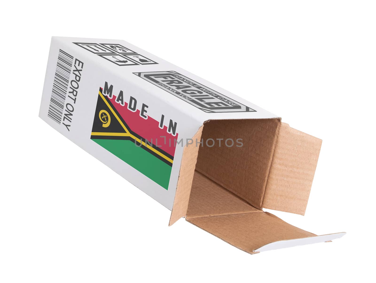 Box from Vanuatu, isolated on white