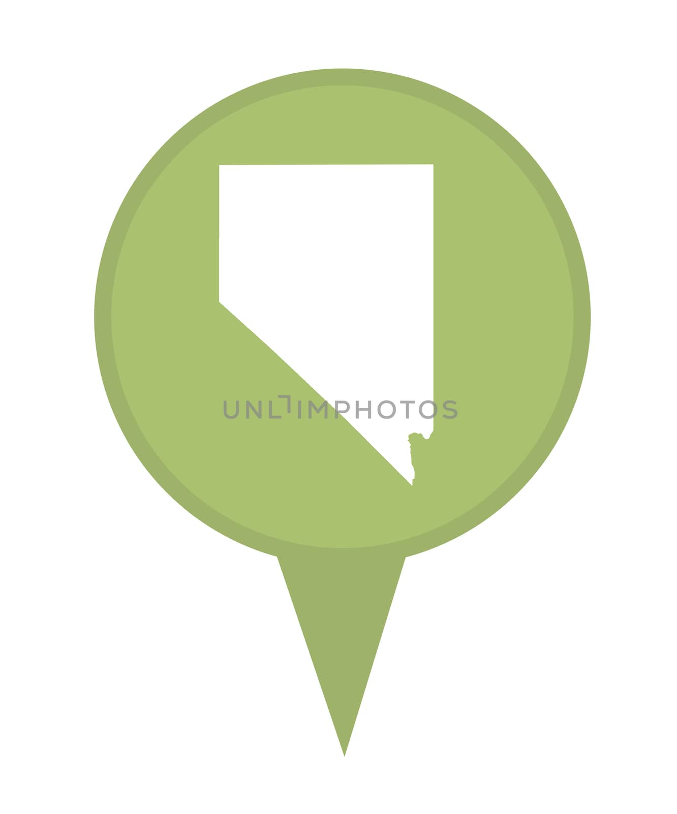 American state of Nevada marker pin isolated on a white background.