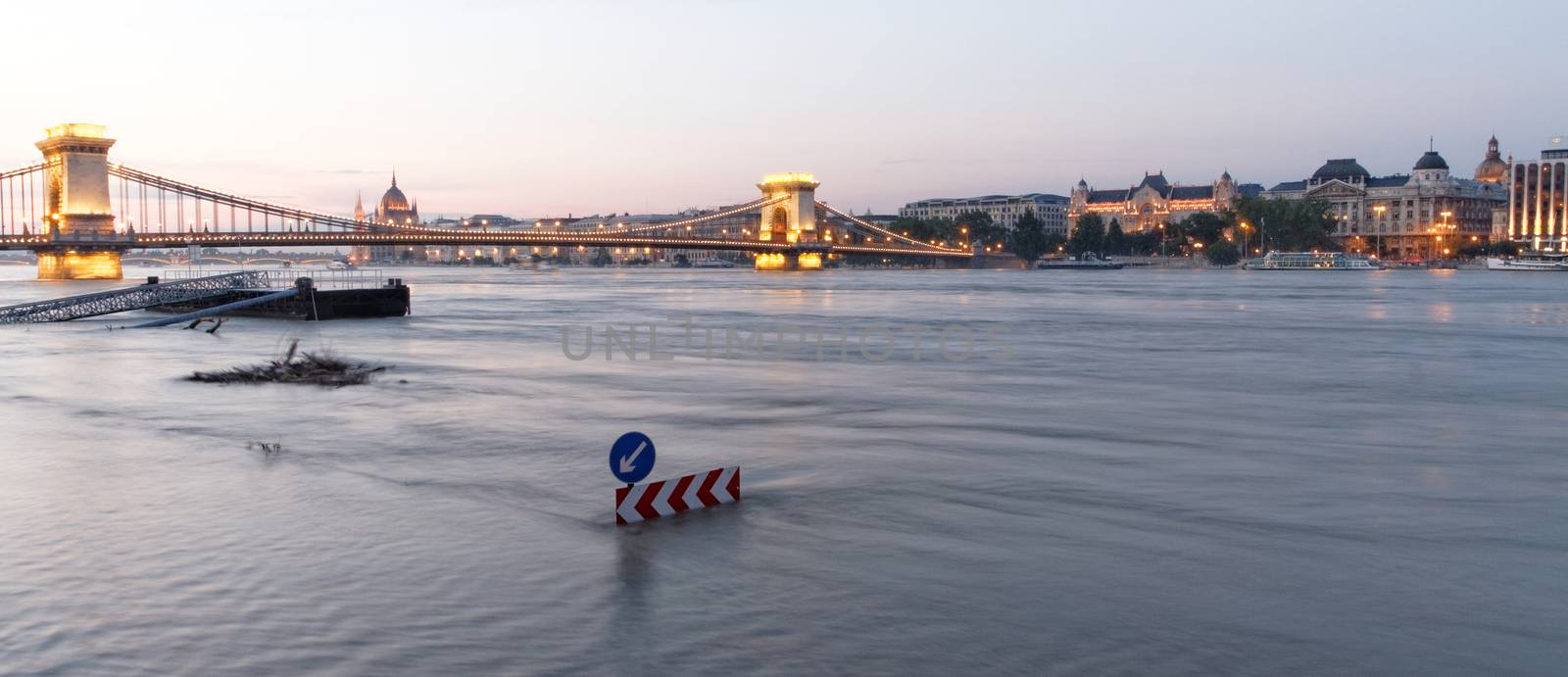 Photo of flooding of the Danube in Budapest