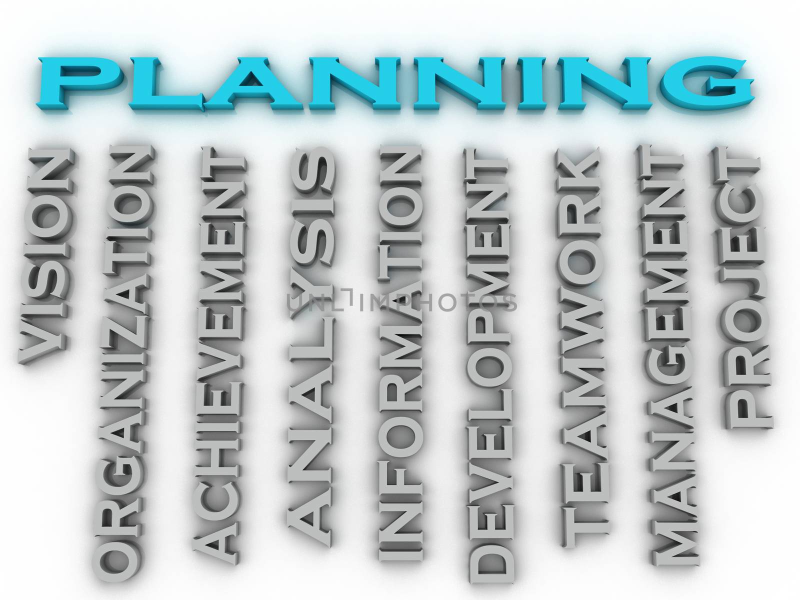 3d image Planning issues concept word cloud background