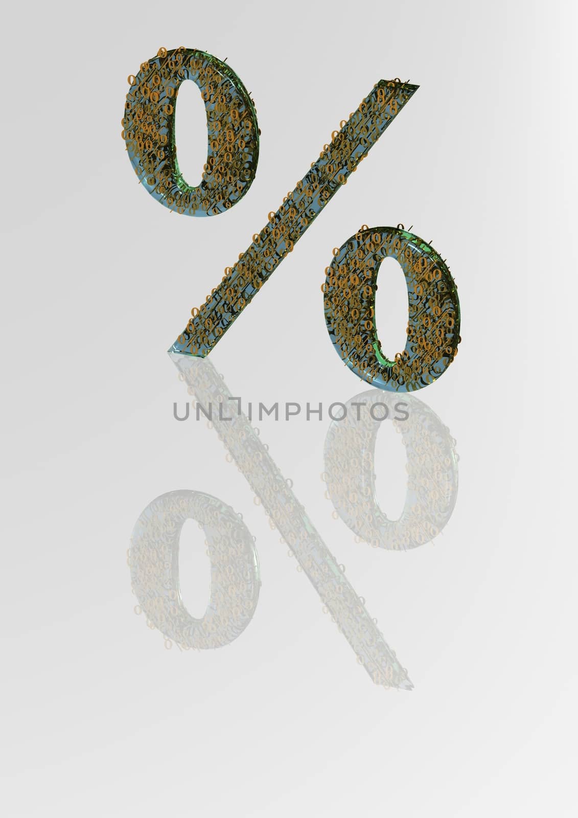 The big sign of percent consisting of a set of small signs of percent.