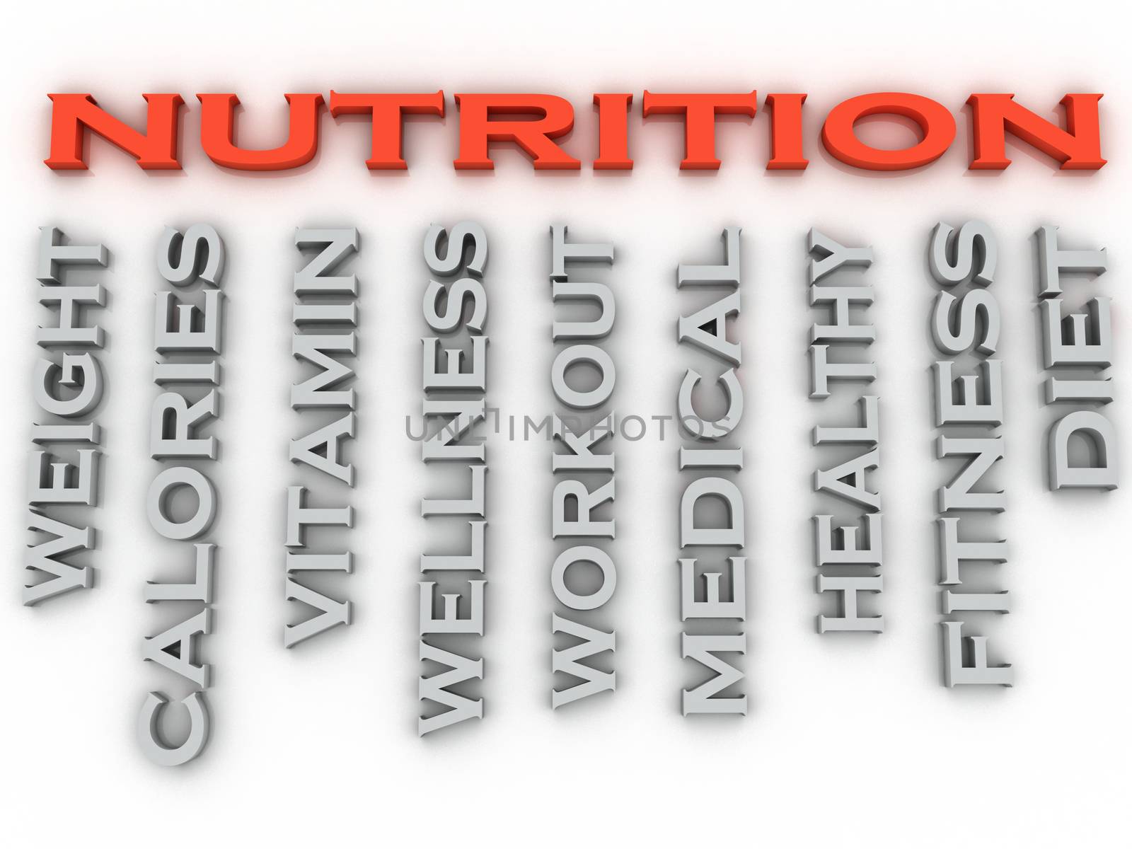 3d image nutrition issues concept word cloud background