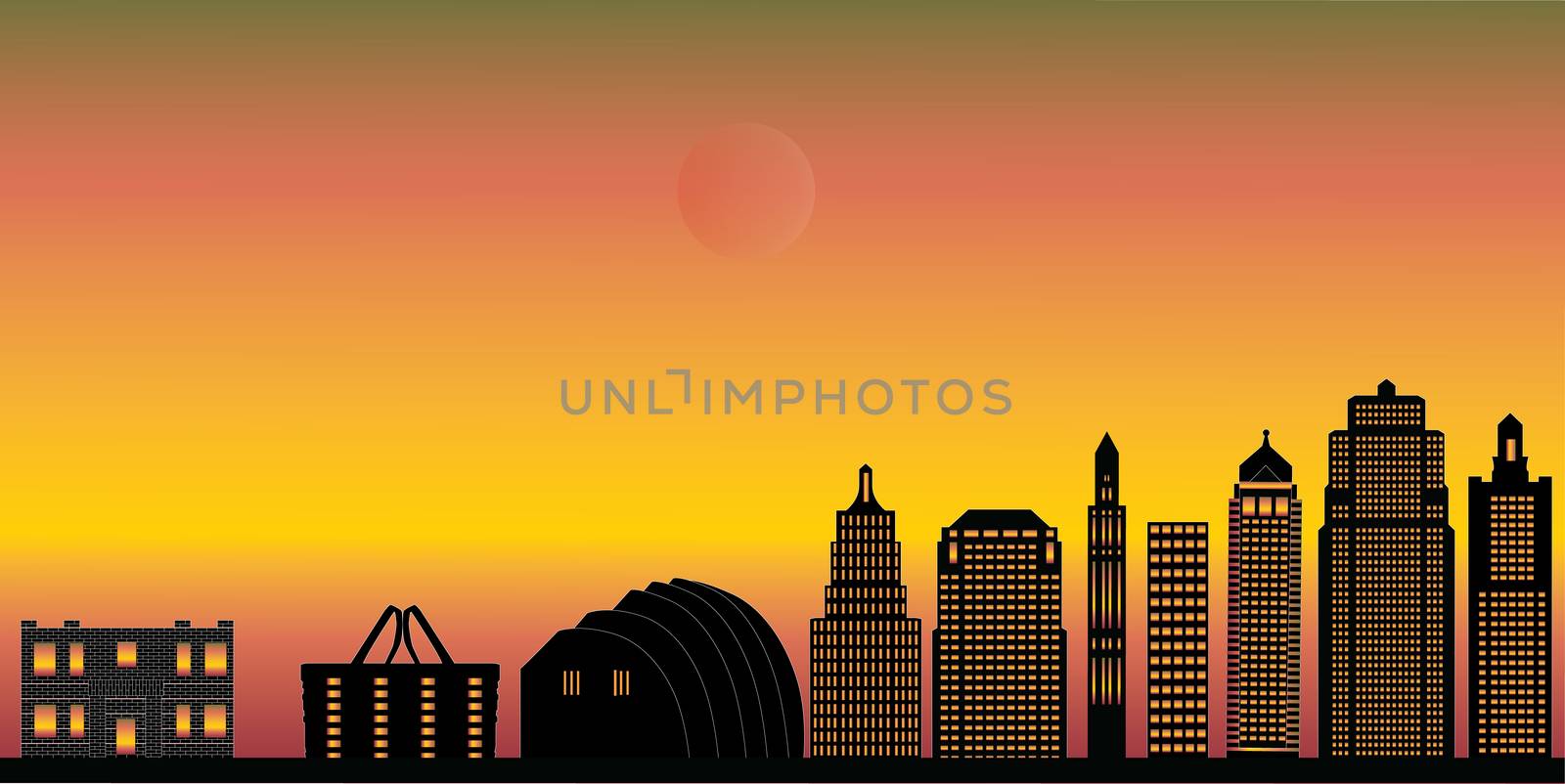 kansas city skyline by compuinfoto