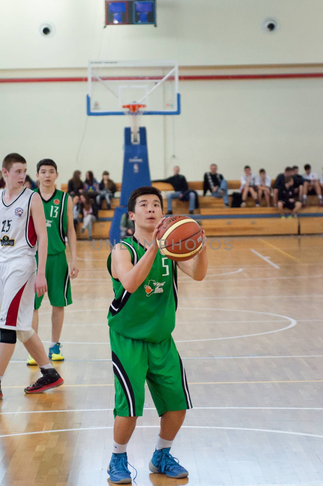 KALININGRAD - APRIL 4: Basketball competitions european youth basketball league (EYBL), 4 April, 2014 in Kaliningrad Russia.