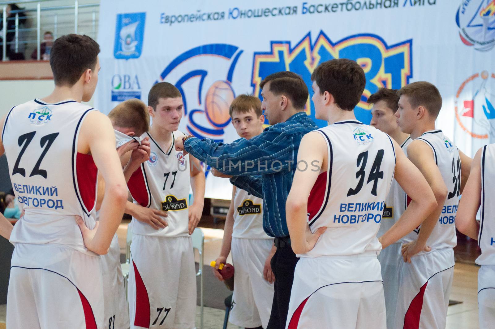 KALININGRAD - APRIL 4: Basketball competitions european youth basketball league (EYBL), 4 April, 2014 in Kaliningrad Russia.