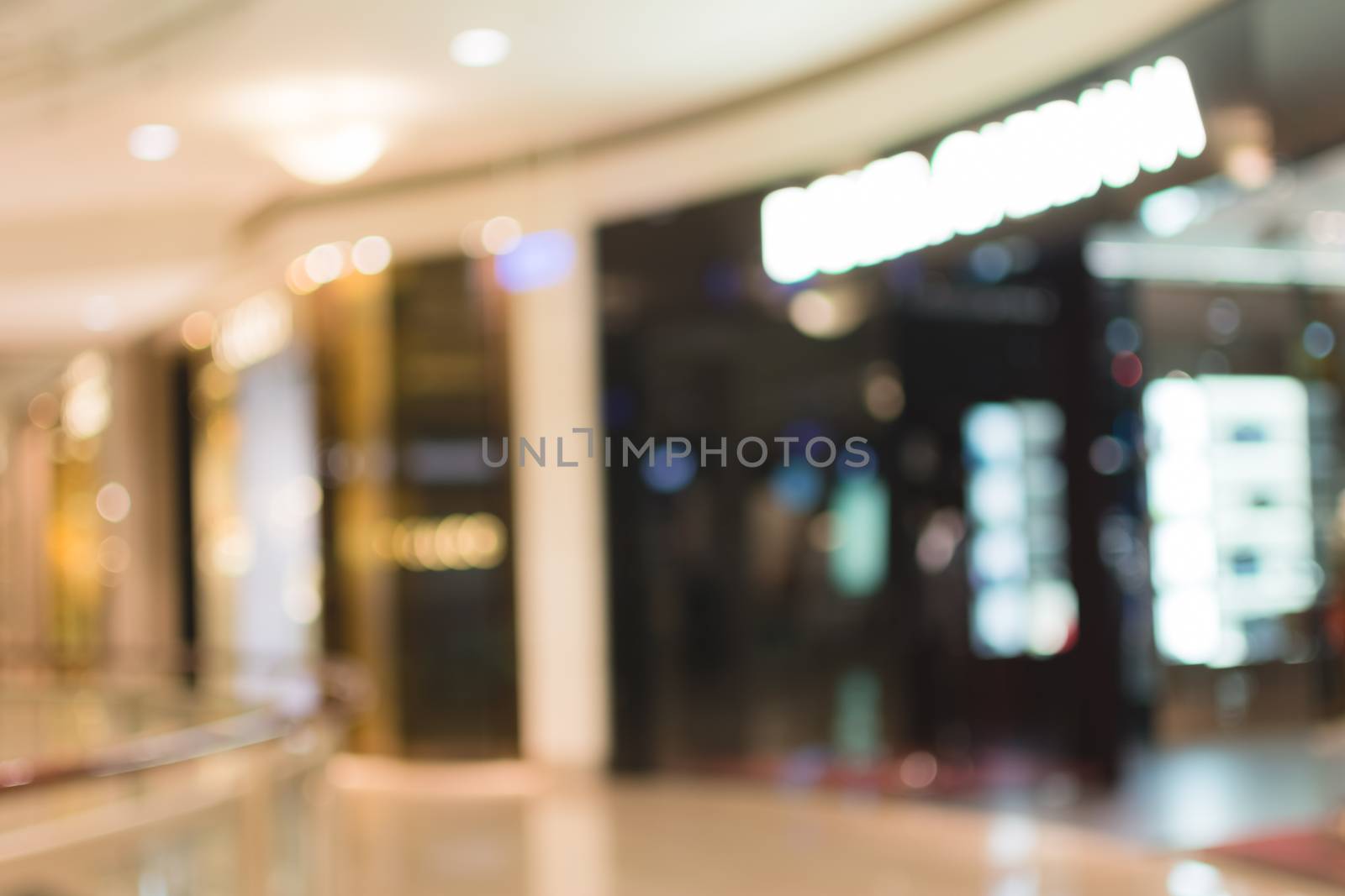 Abstract background of shopping mall, shallow depth of focus.