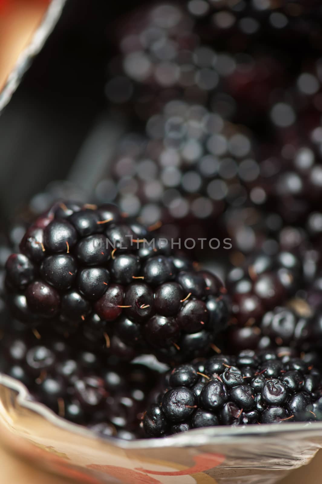 Fresh ripe blackberries  closeup photo