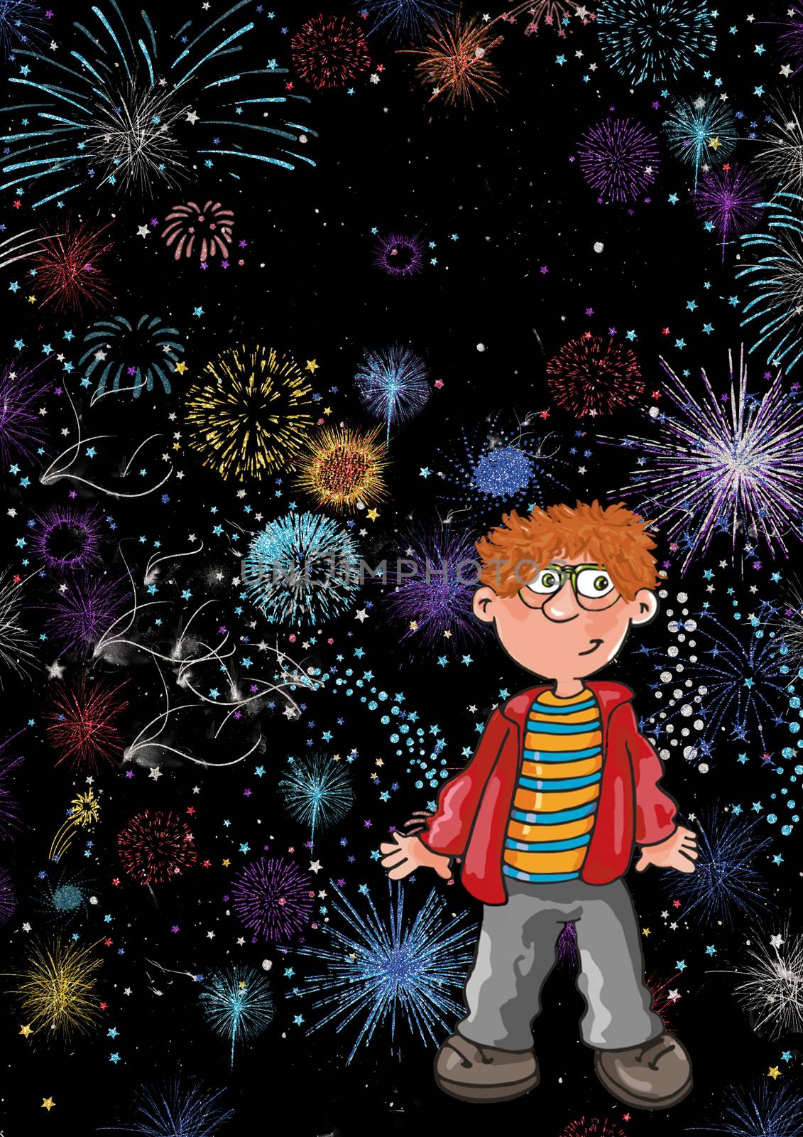 Child with artificial fires