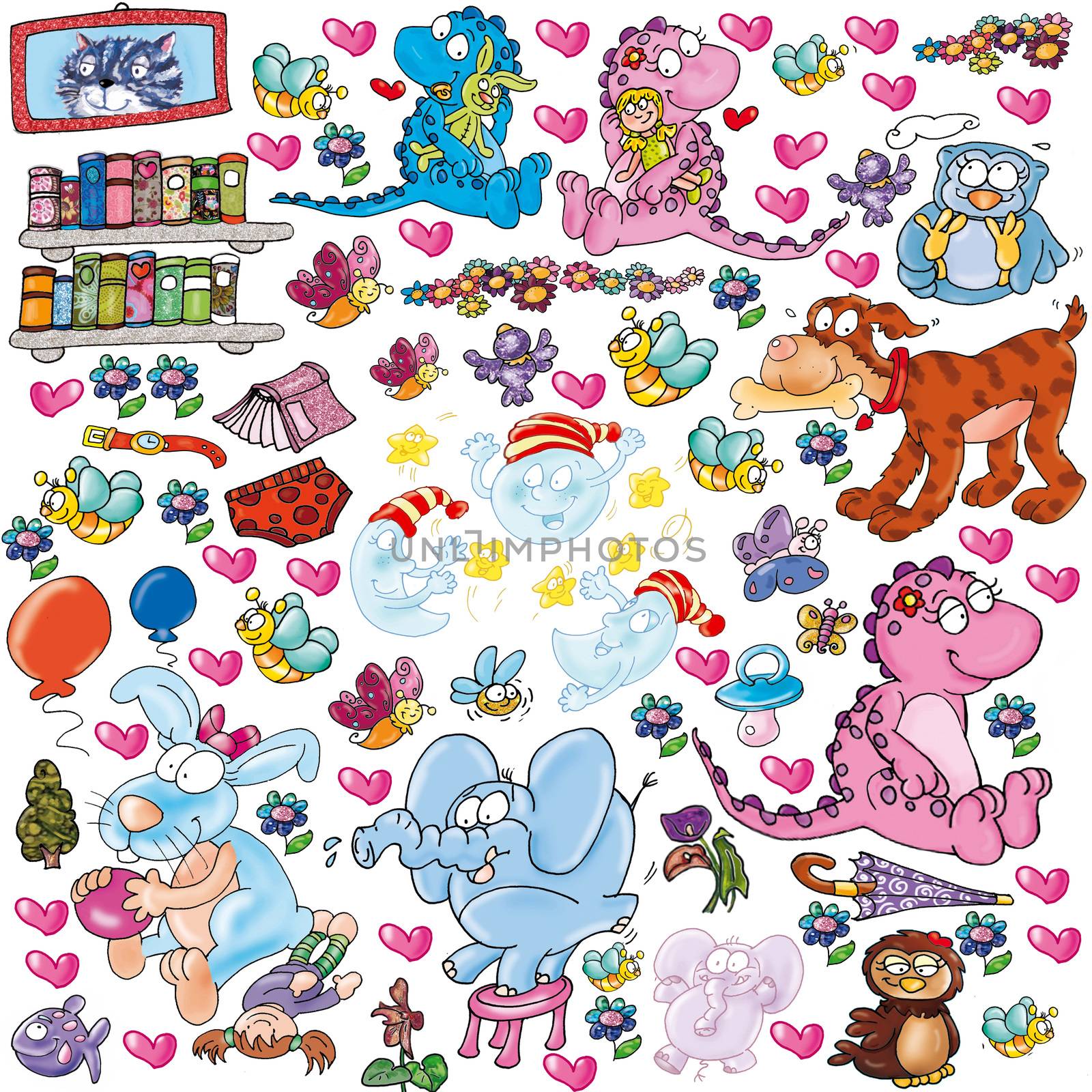 Mascots and stickers icons of oets and animals