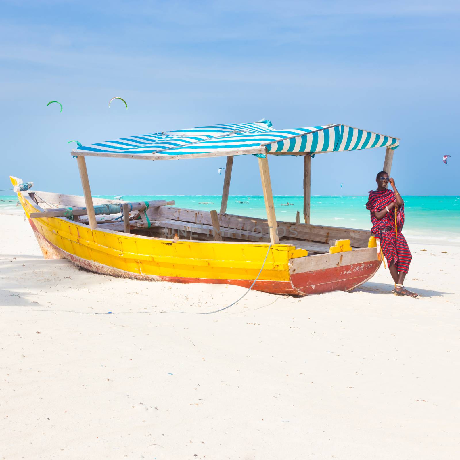 White tropical sandy beach on Zanzibar. by kasto