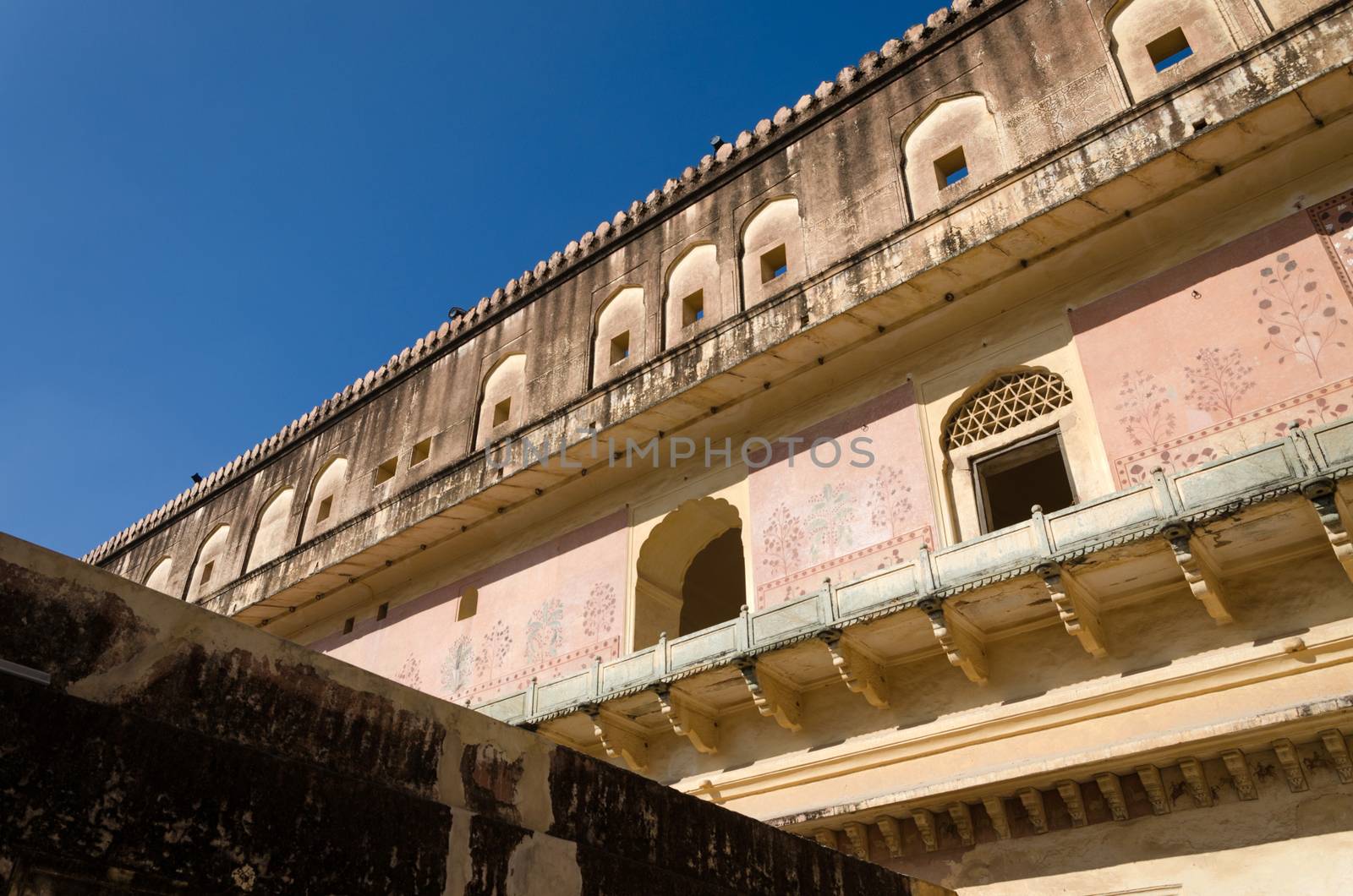 Detail of Amber Fort in Jaipur, Rajasthan, India 