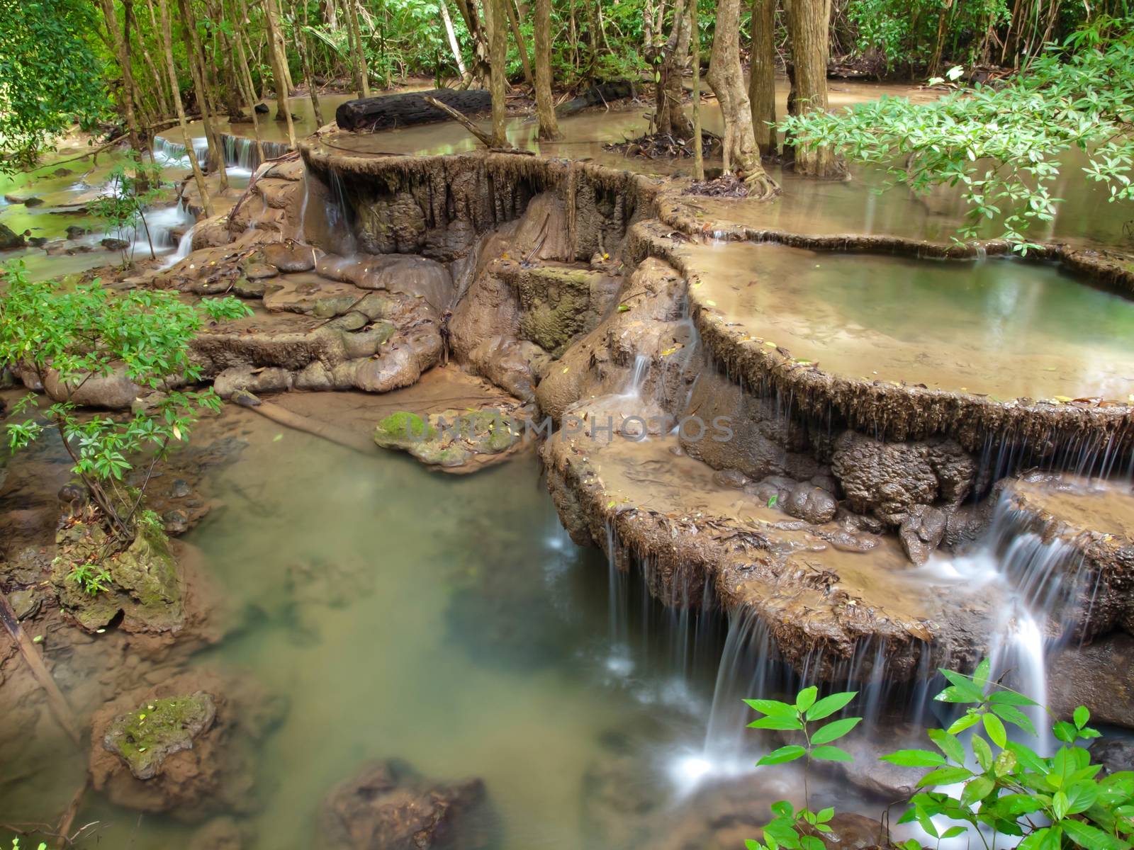 Sixth floor of Huay Mae Kamin Waterfall, Khuean Srinagarindra National Park, Kanchanaburi, Thailand