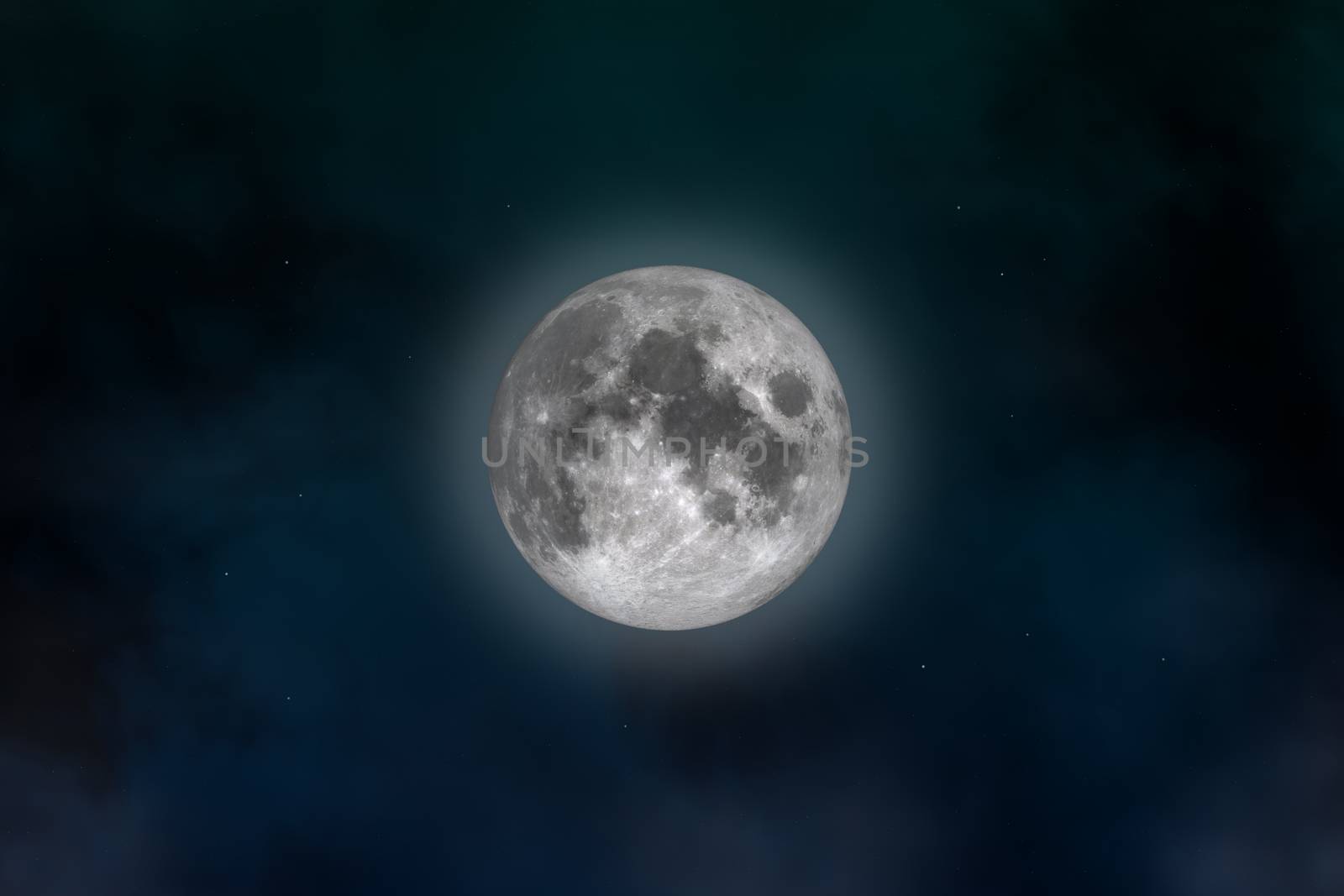 Space landscape: mysterious moon (image created in Photoshop). In the creation of 3D-image textures used by NASA.
