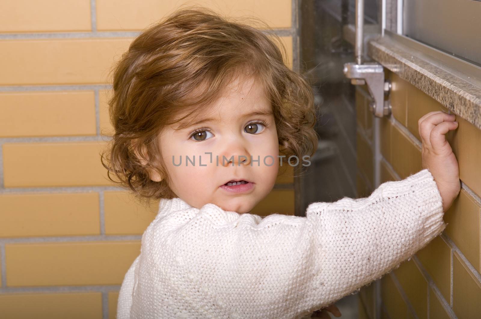 young girl portrait, at home