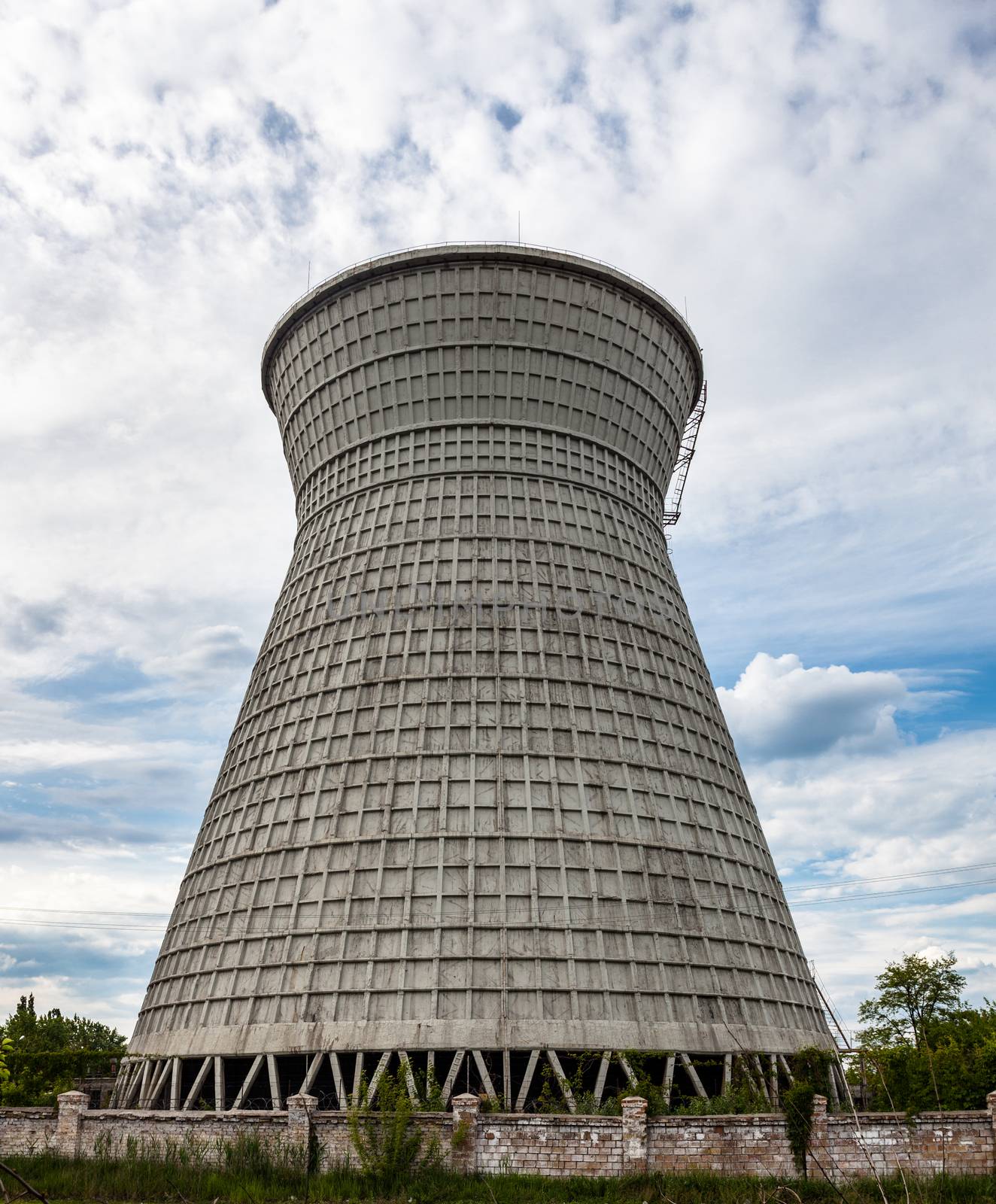Cooling tower of the cogeneration plant in Kyiv, Ukraine.