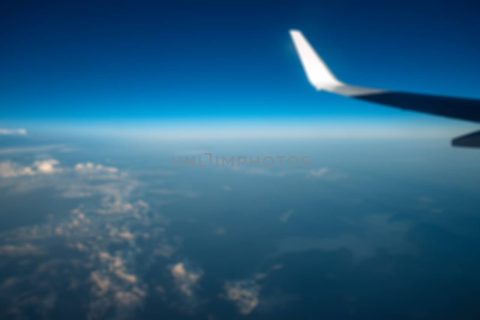 Blurred background View of air plane wing