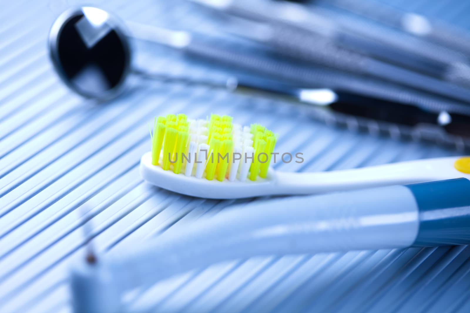 Dental Tools set, bright colorful tone concept by JanPietruszka