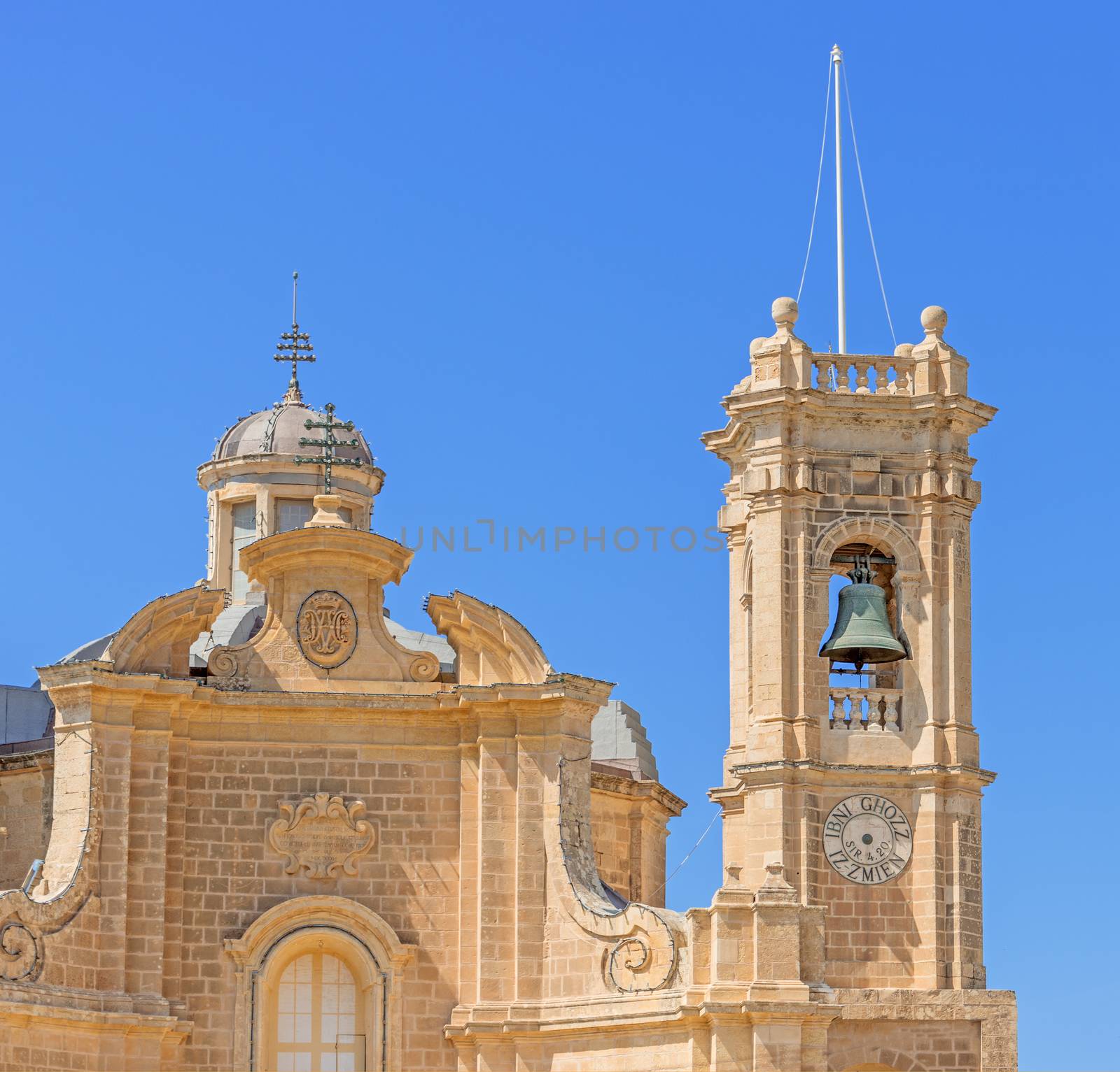 Facade of church on Gozo Island, Malta