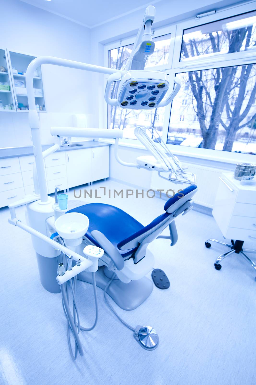 Dentist office, equipment, bright colorful tone concept by JanPietruszka