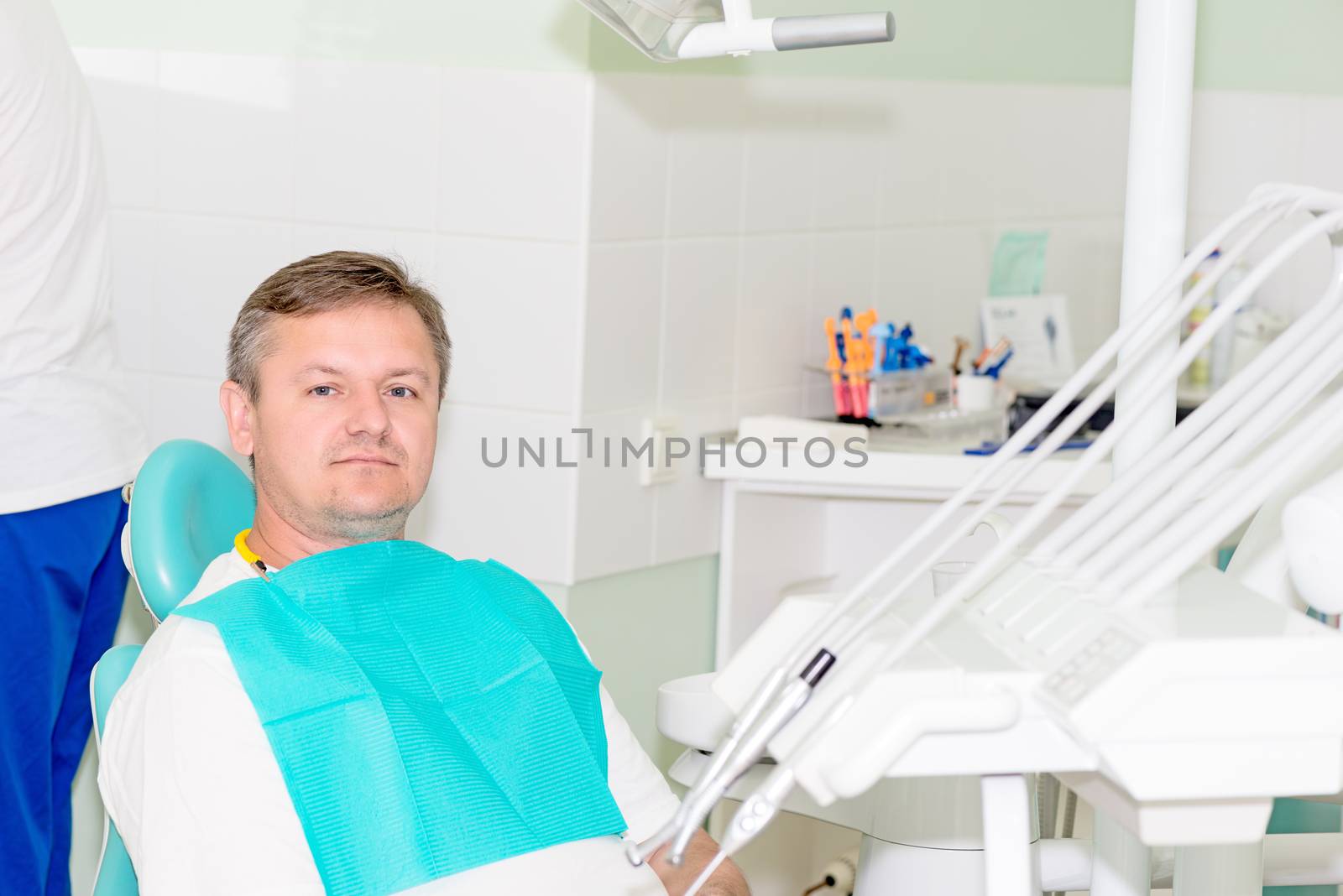 Portrait of a man in dentist office