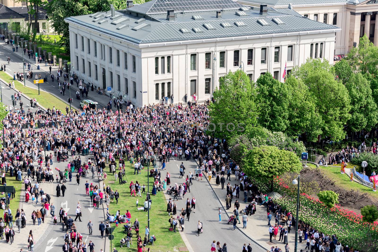 Norwegian Constitution Day bird view by Nanisimova