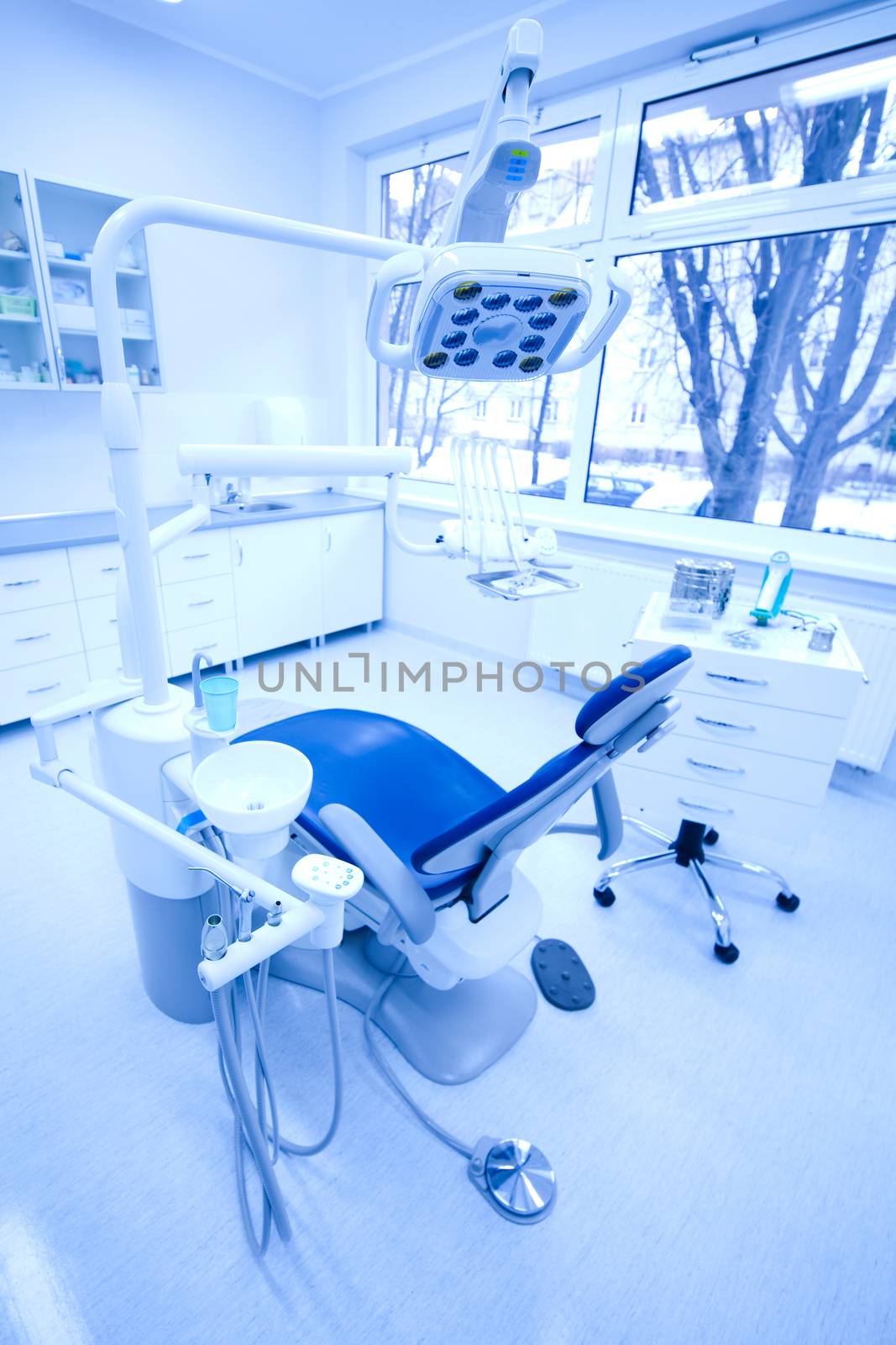 Dentist office, equipment, bright colorful tone concept by JanPietruszka