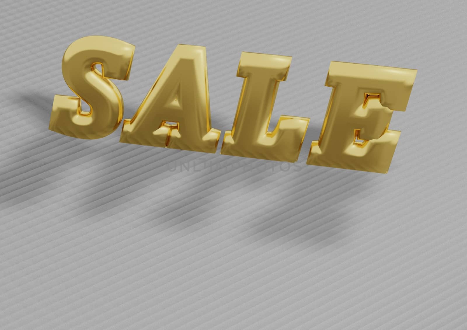 Glossy three-dimensional inscription Sale as a sign.