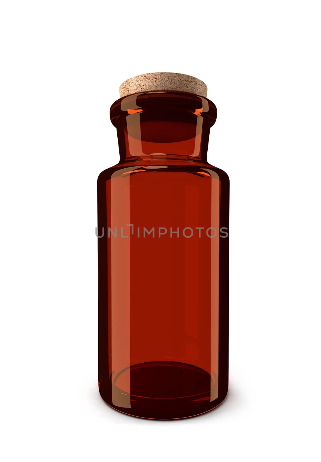 Medicine bottle of brown glass