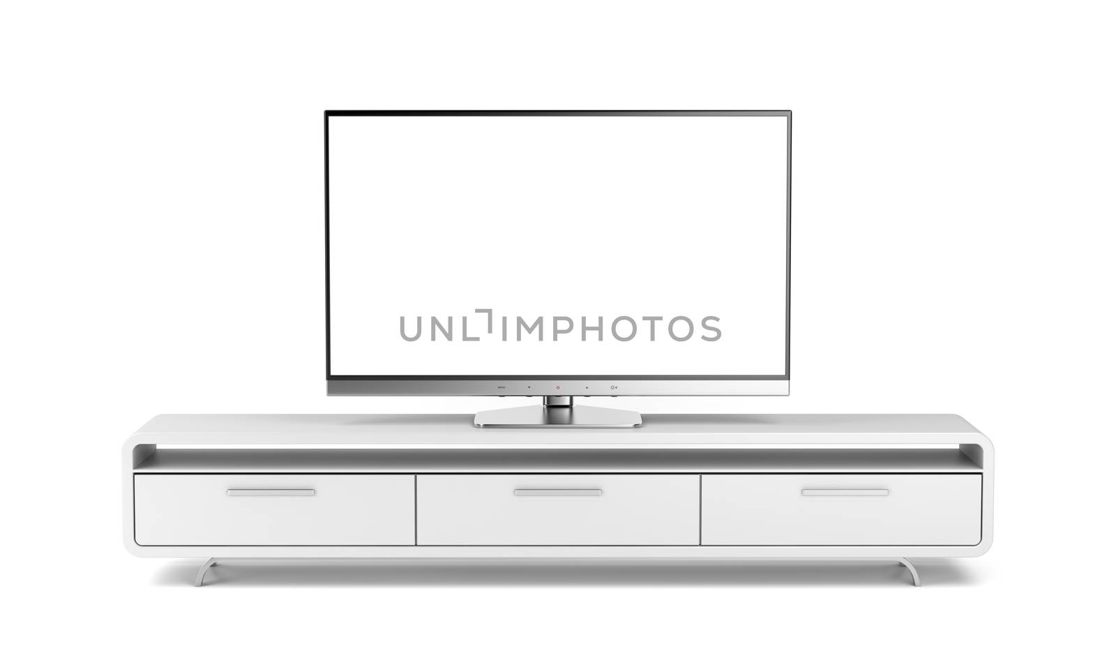 Flat screen tv on modern tv stand