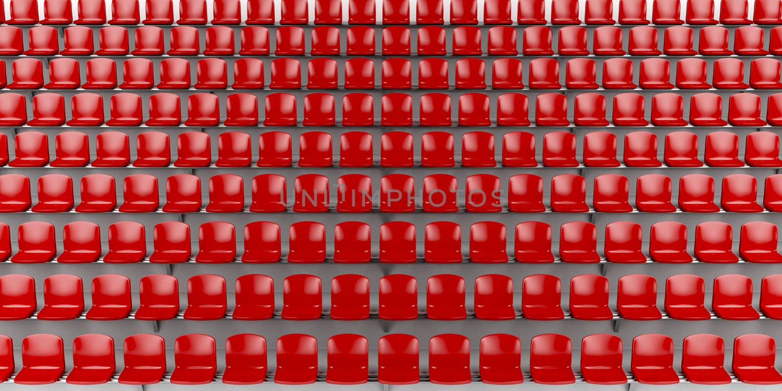 Red seats at the football stadium
