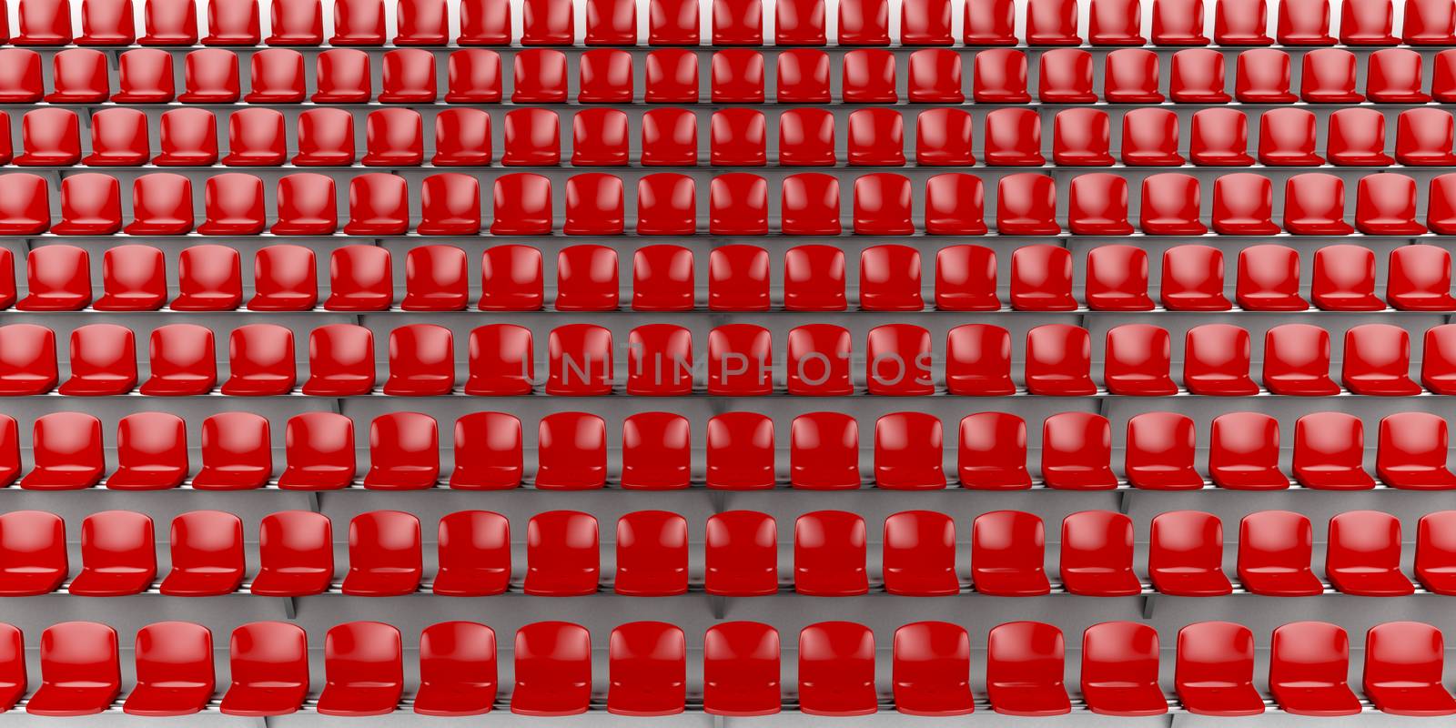 Red seats at the football stadium