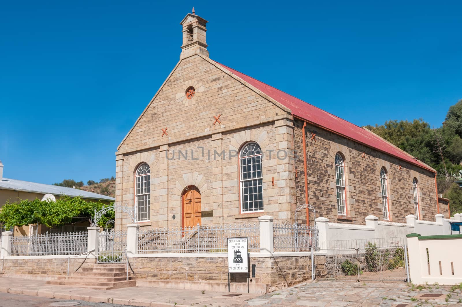 COLESBERG, SOUTH AFRICA - DECEMBER 1, 2014: The historic old Reformed Church was built in 1862