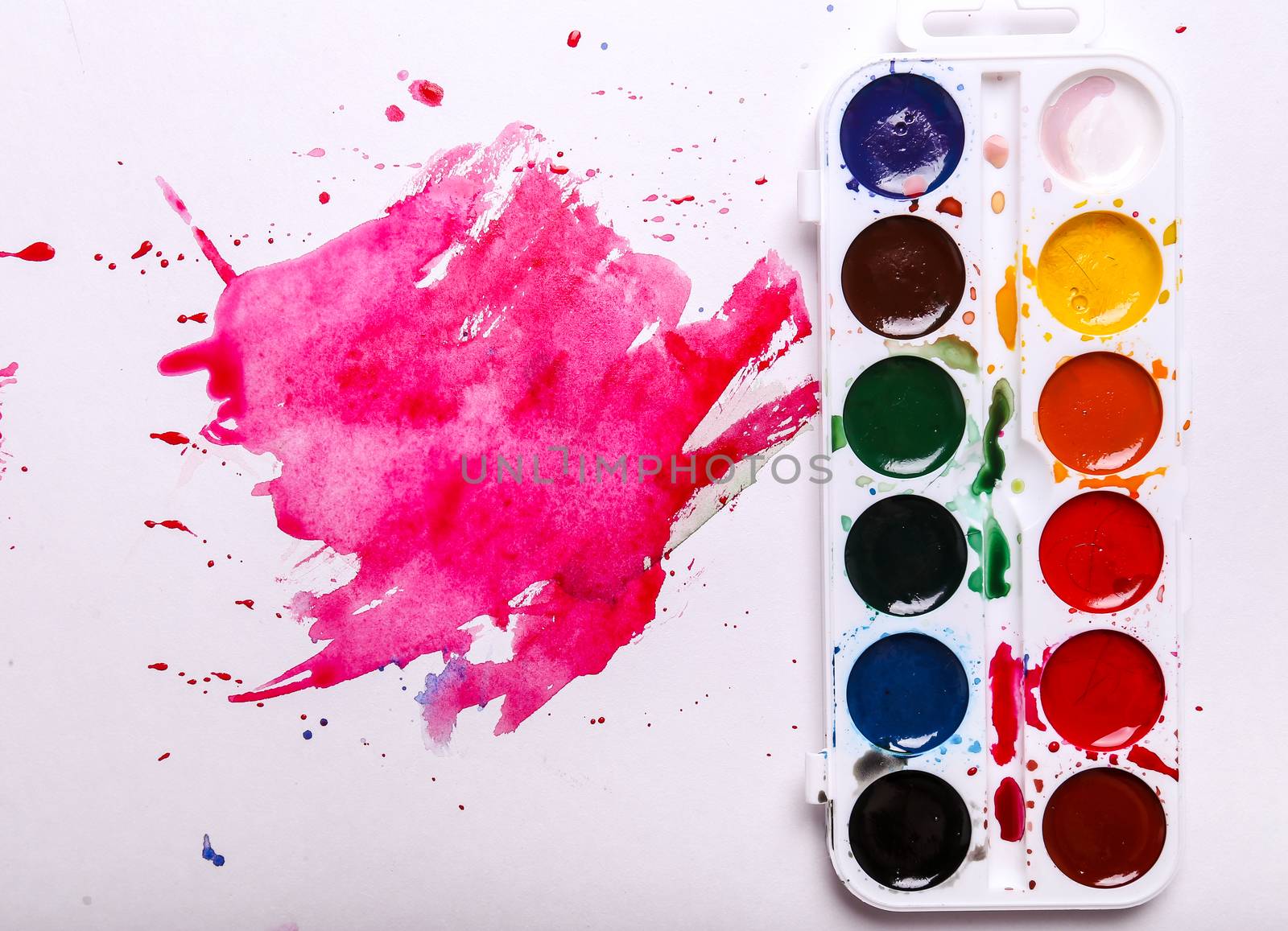 Colors, art. Colorful watercolor paint