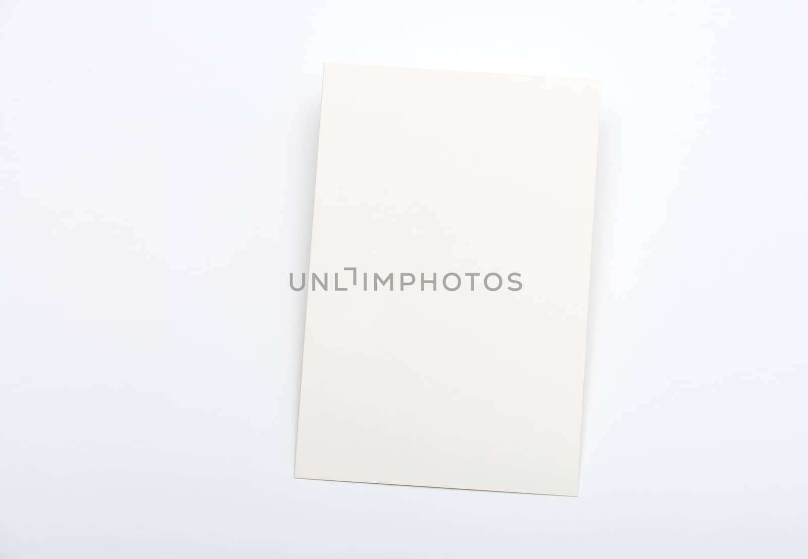 blank white card on a light background