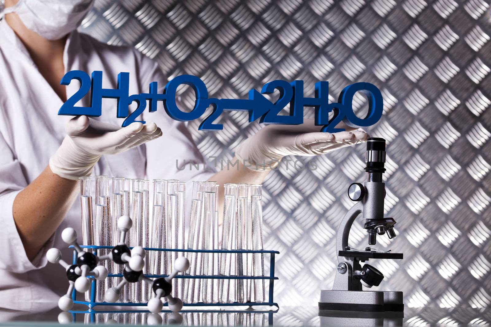 Laboratory glassware, bio organic modern concept by JanPietruszka