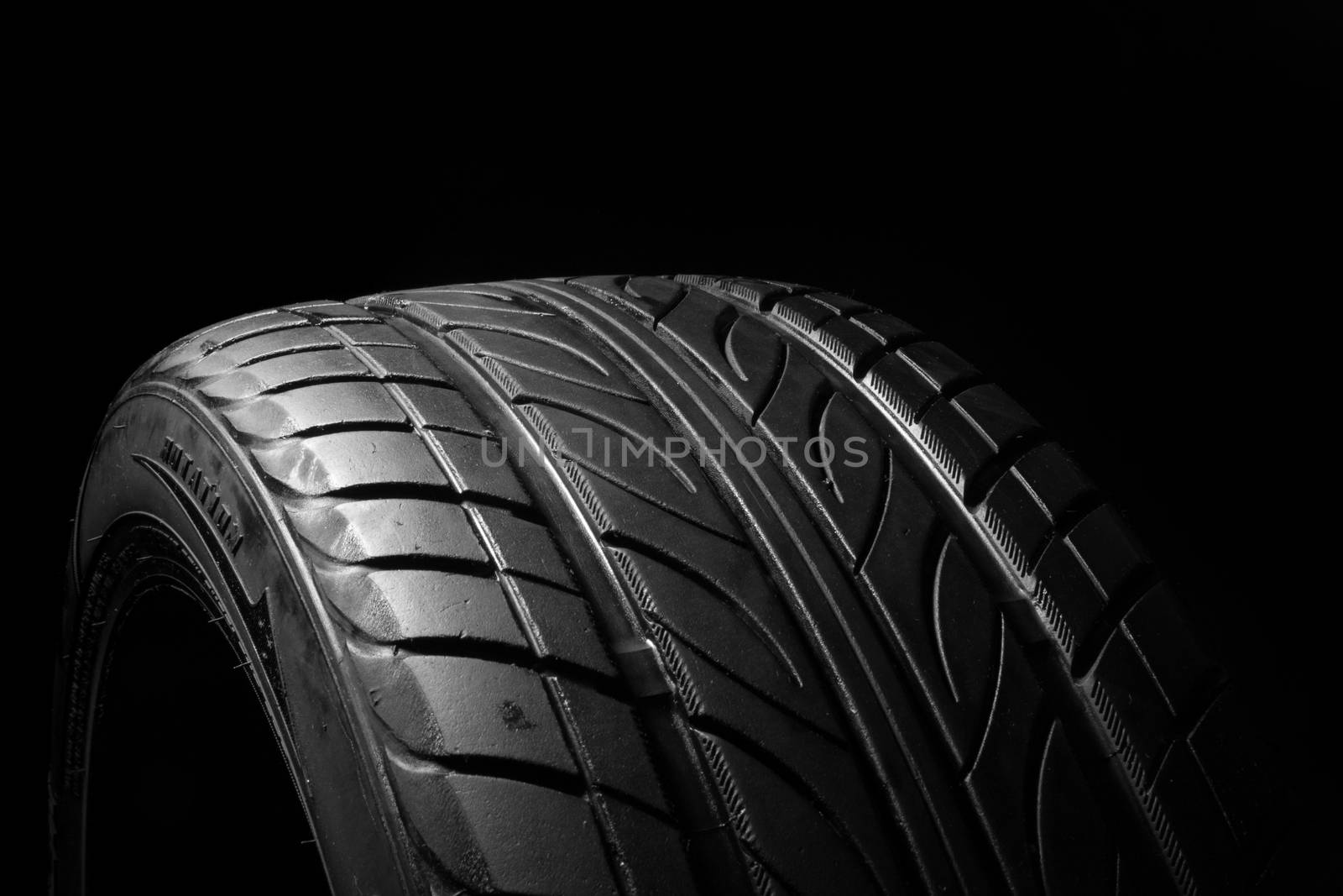 Car tire, photo on the white background
