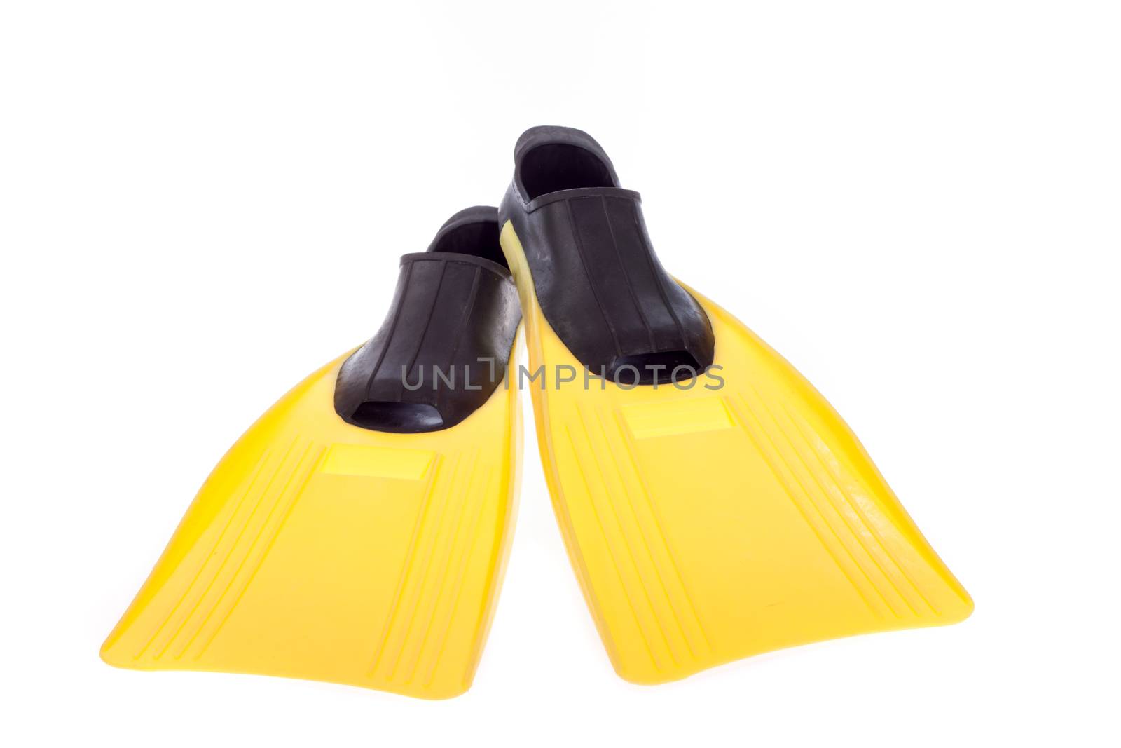 Yellow Flippers isolated on white