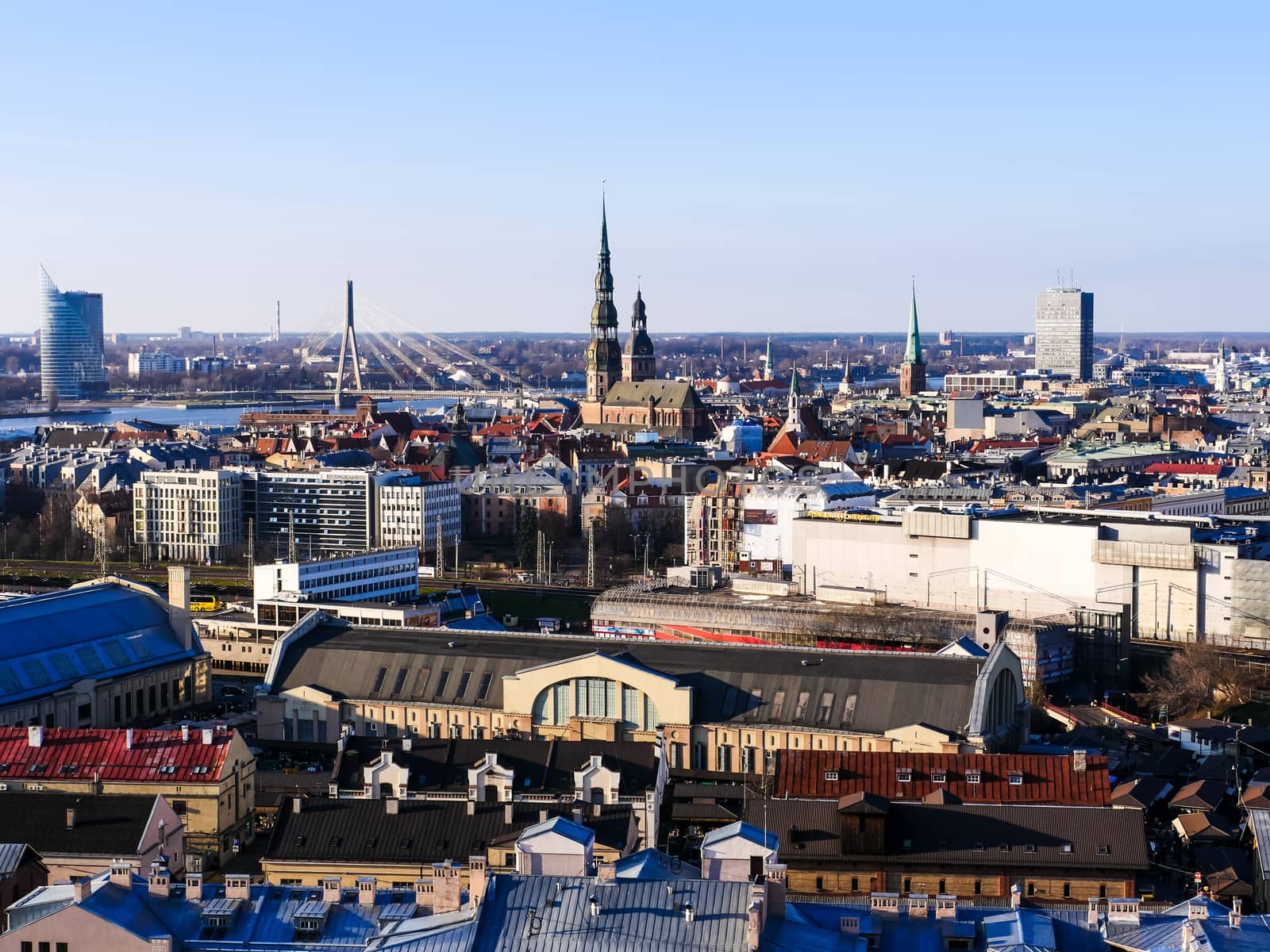 RIGA, LATVIA - Panorama of the Old Town in Riga. by dolfinvik